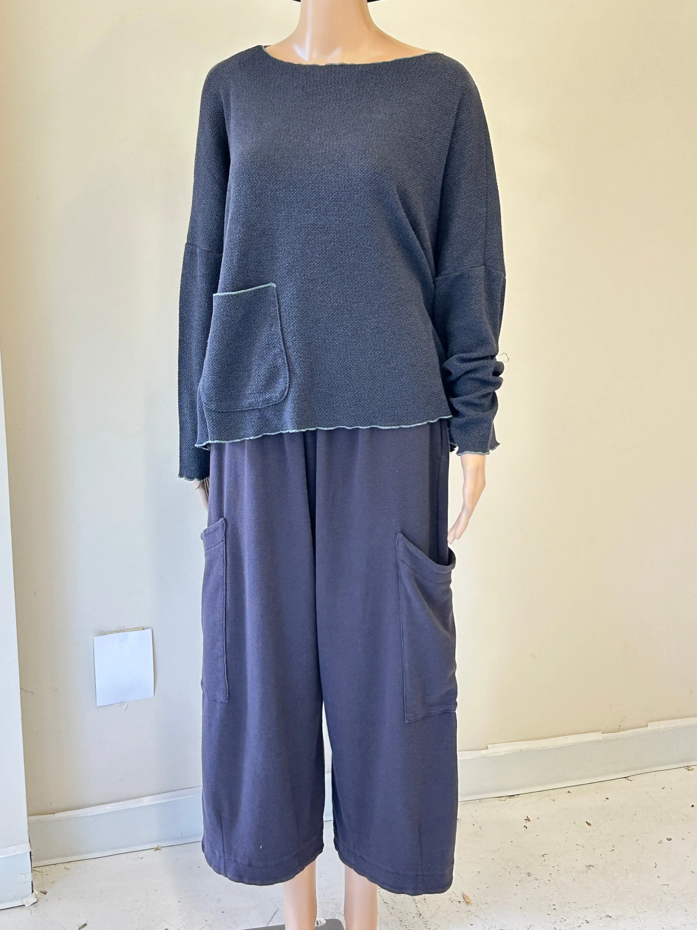 Osize Pocket Pullover in Iron