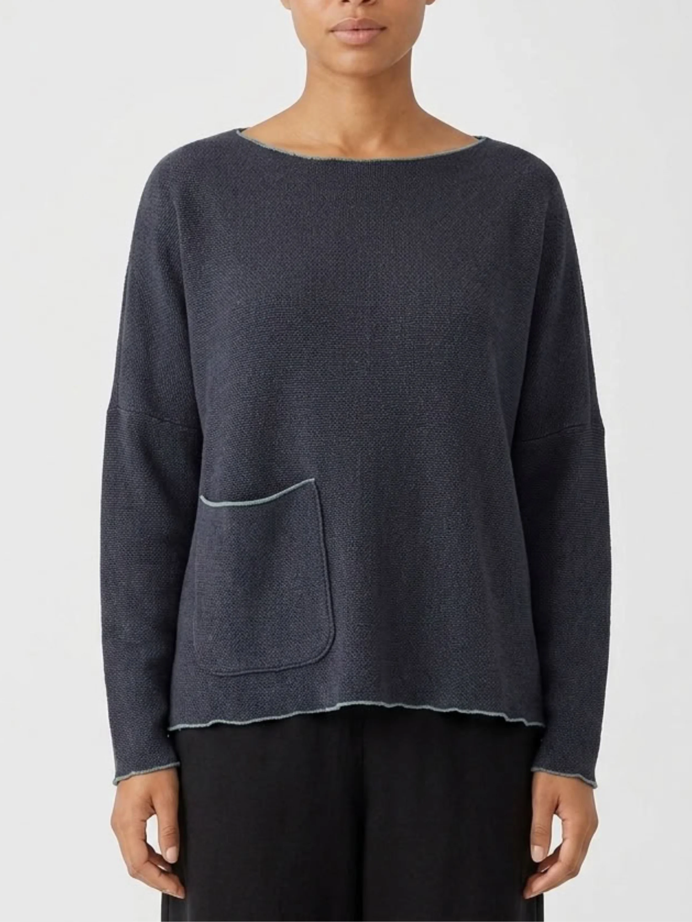 Osize Pocket Pullover in Iron