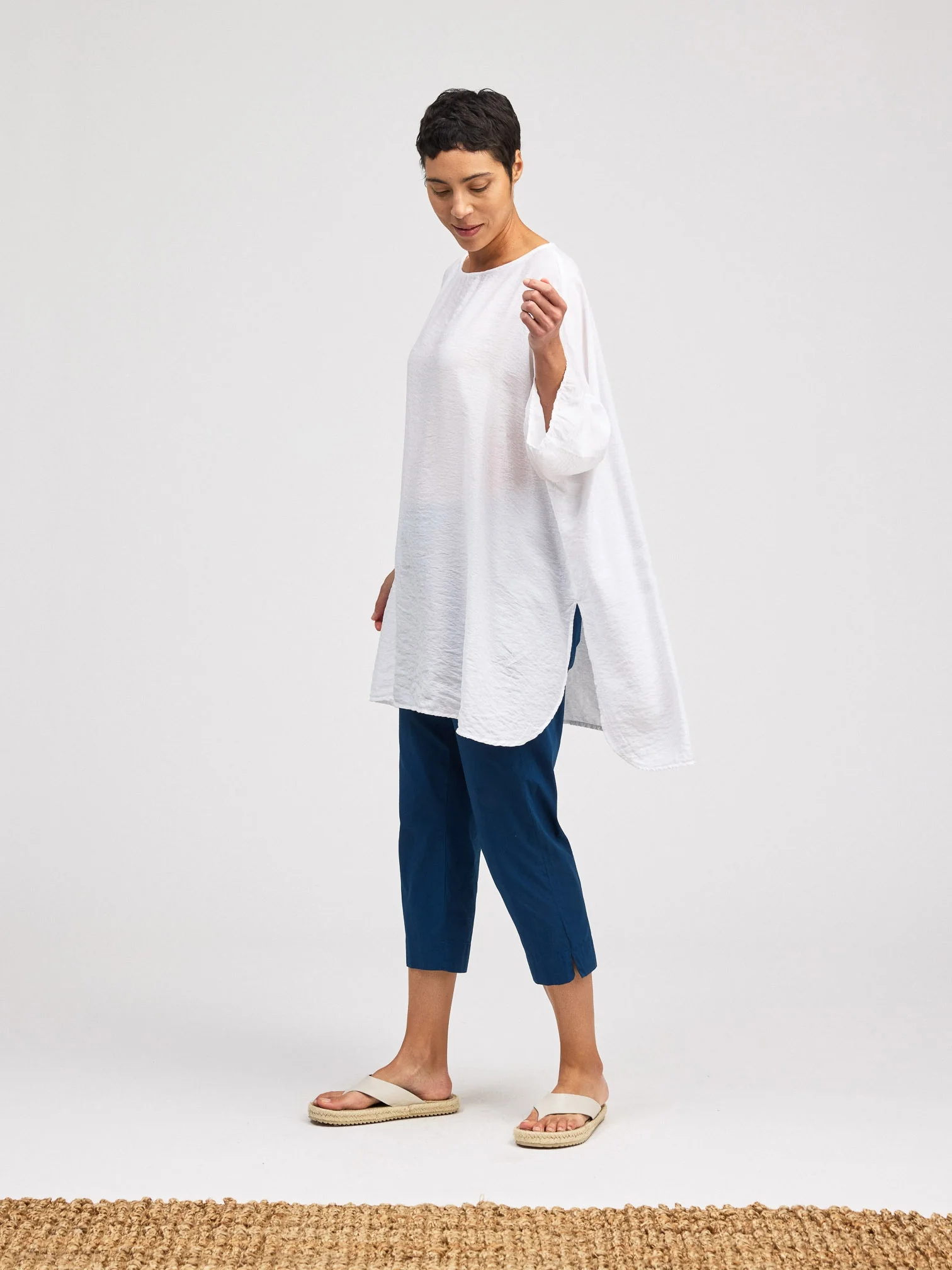 Osize Slit Tunic in White