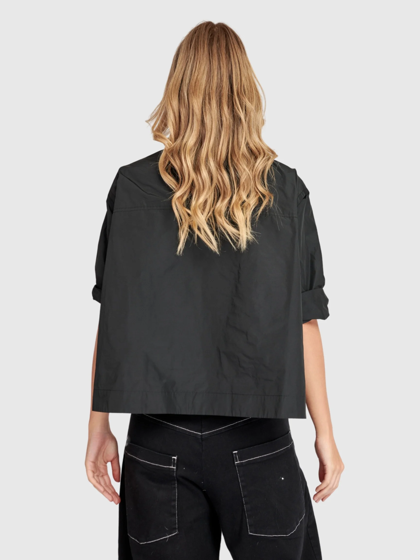 Oversized Buttons Jacket in Black