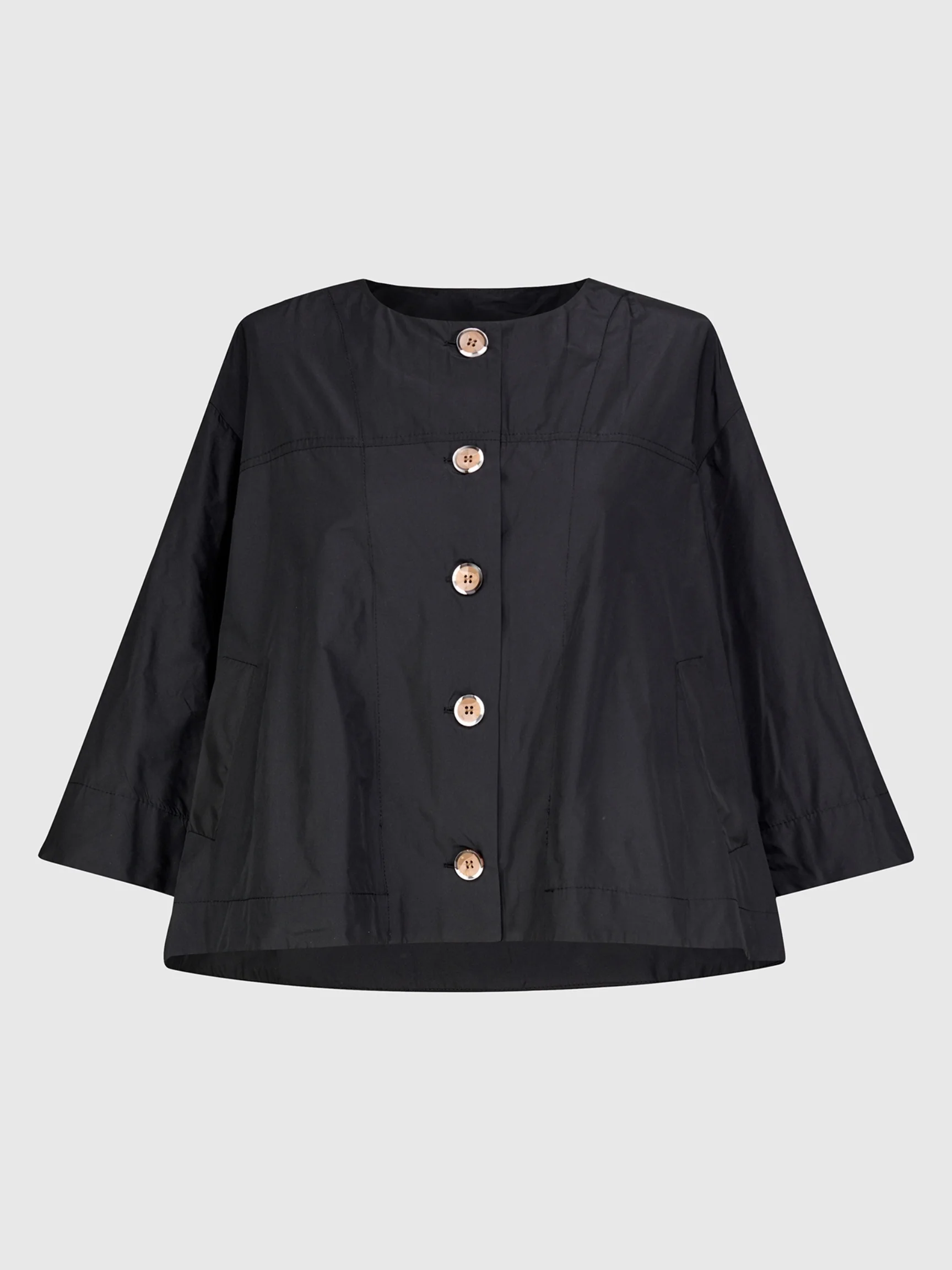 Oversized Buttons Jacket in Black