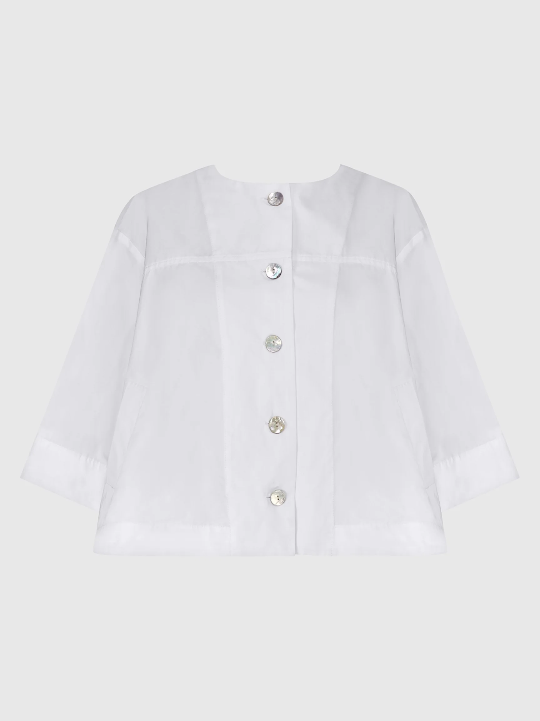 Oversized Buttons Jacket in White
