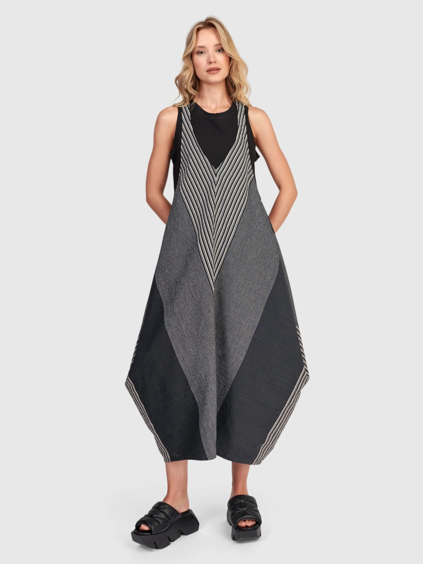 Panel Dress in Darkbar