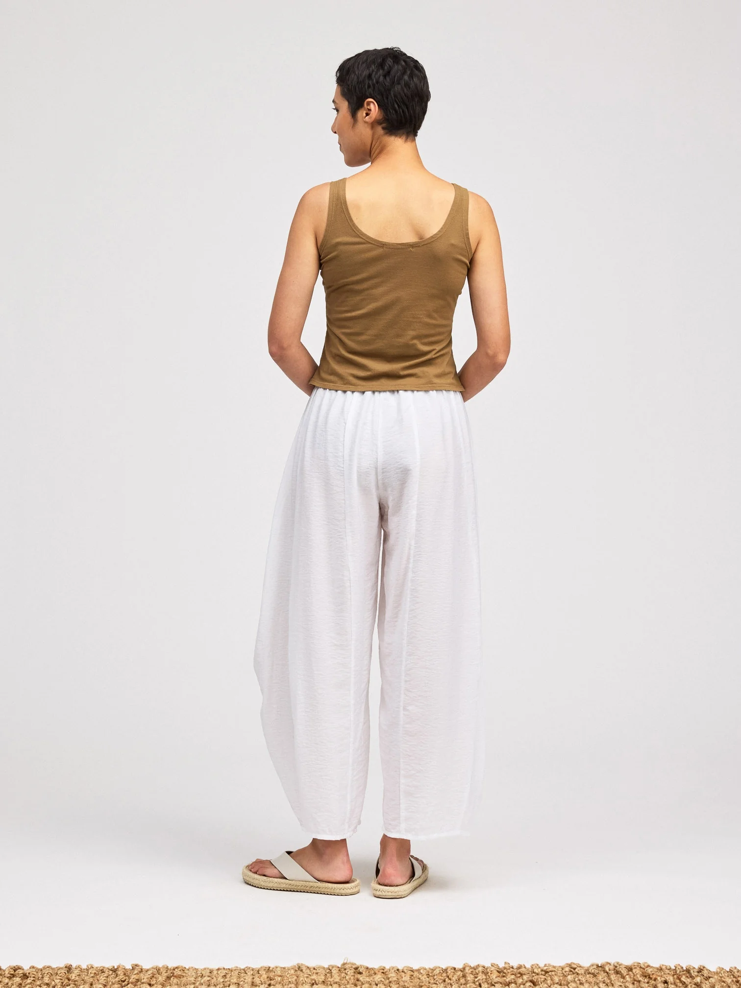 Panel Lantern Pant in White