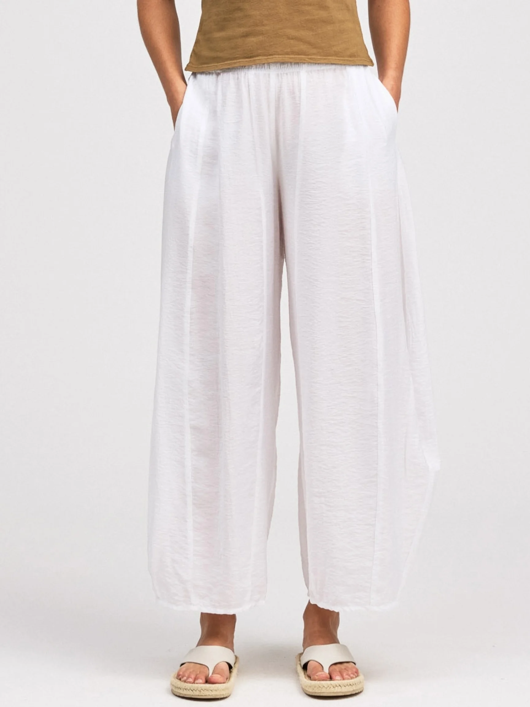 Panel Lantern Pant in White
