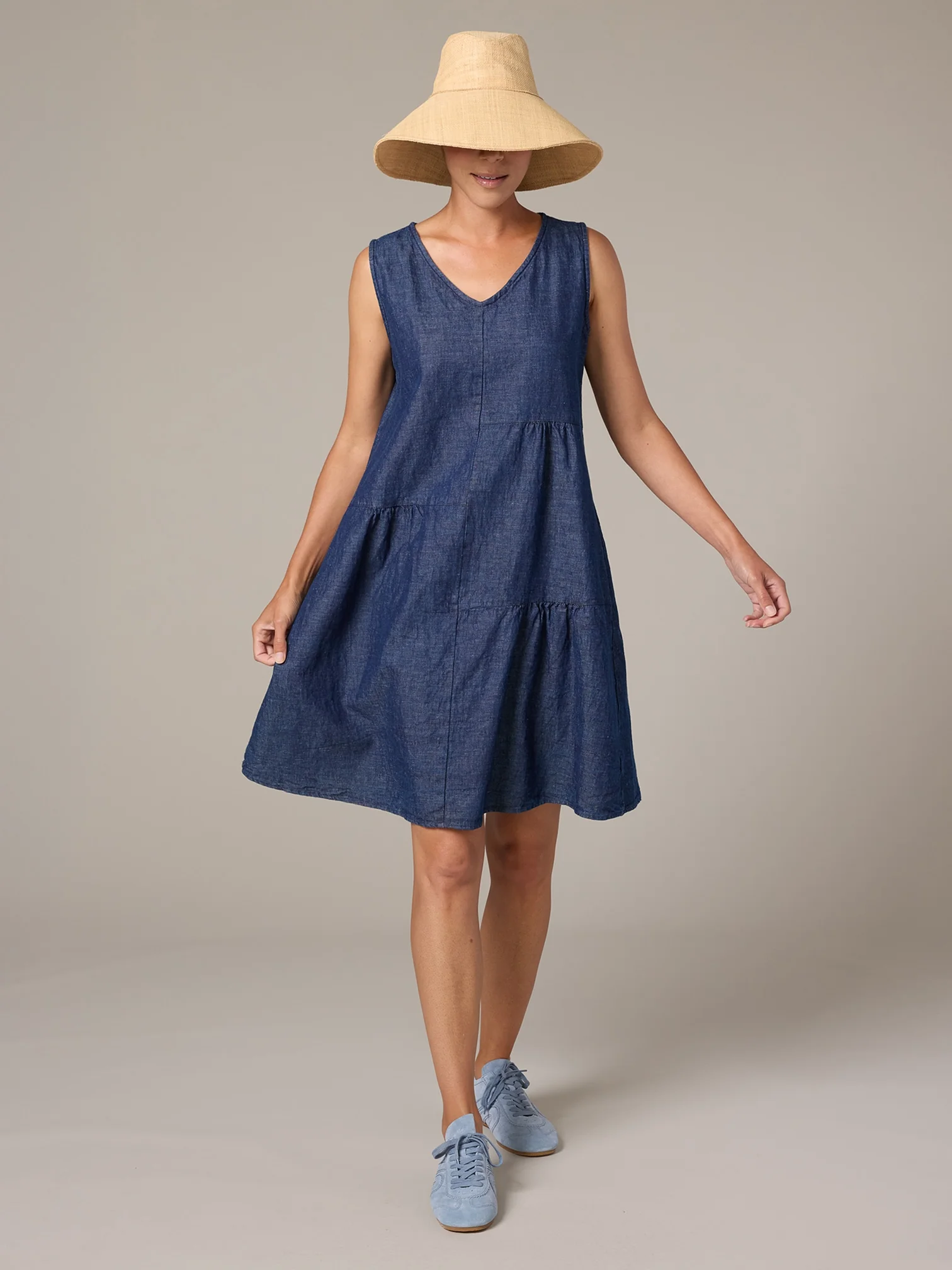 Patch Dress in Denim