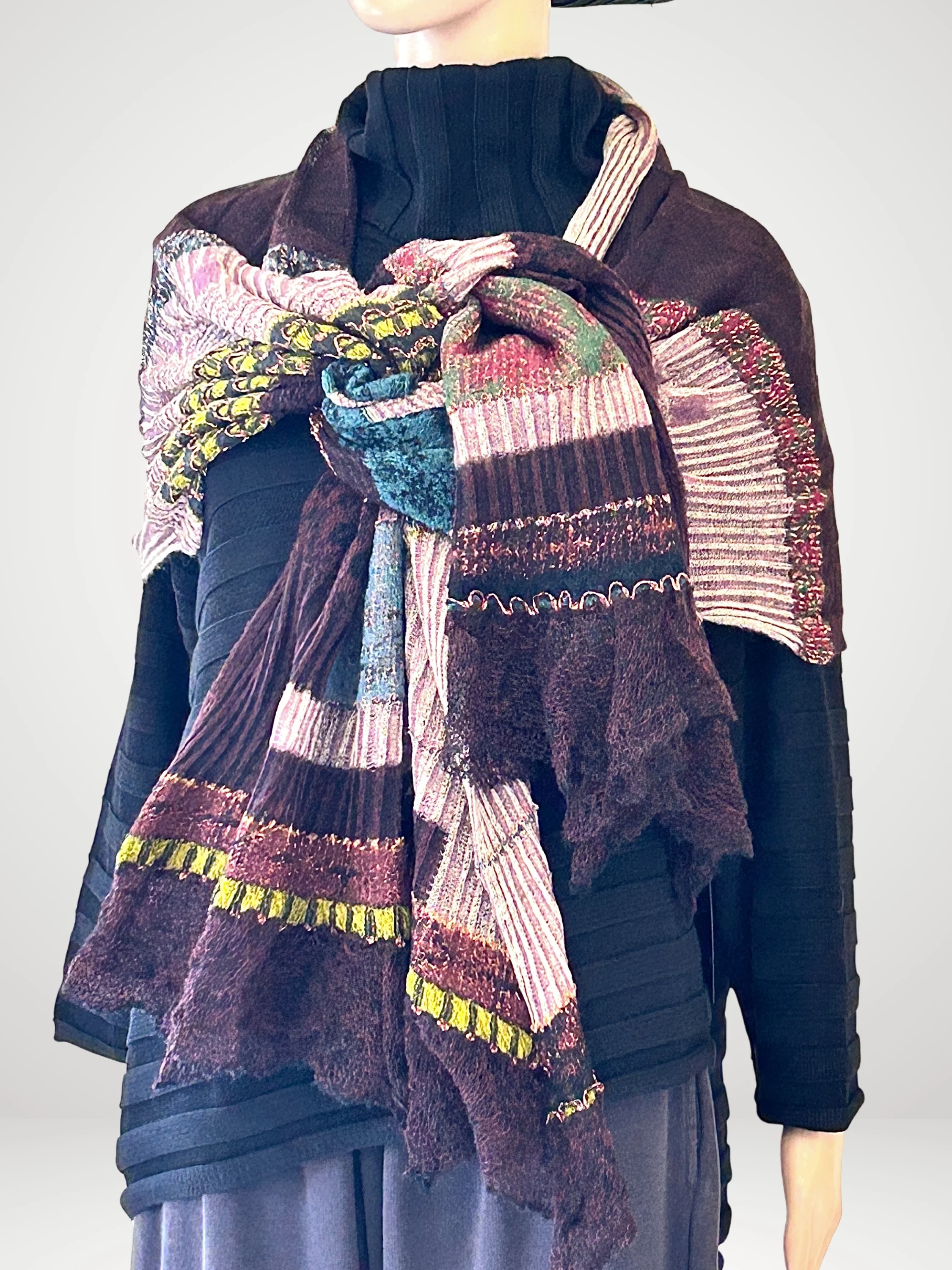 Patchwork Shawl in Wine