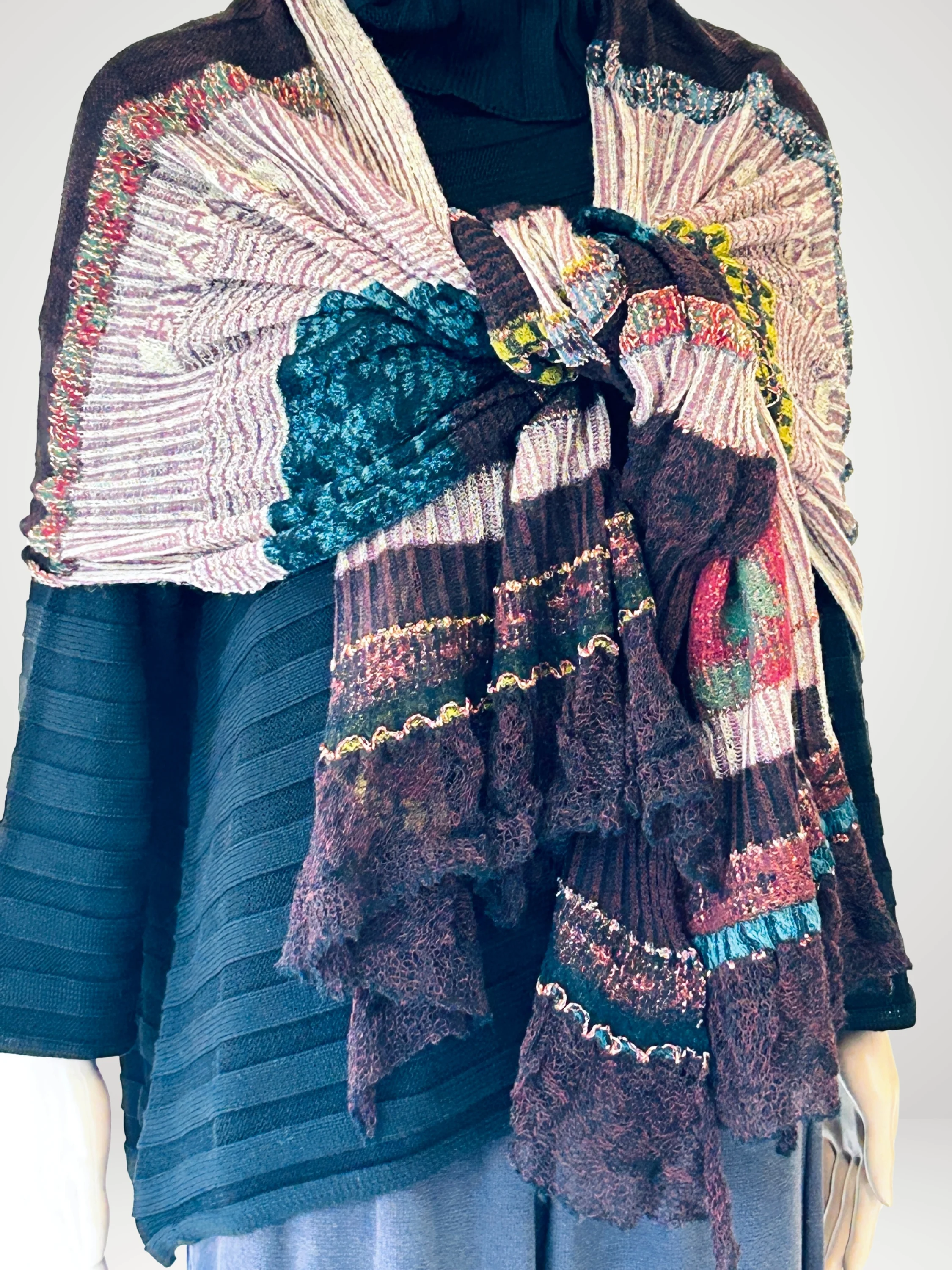 Patchwork Shawl in Wine