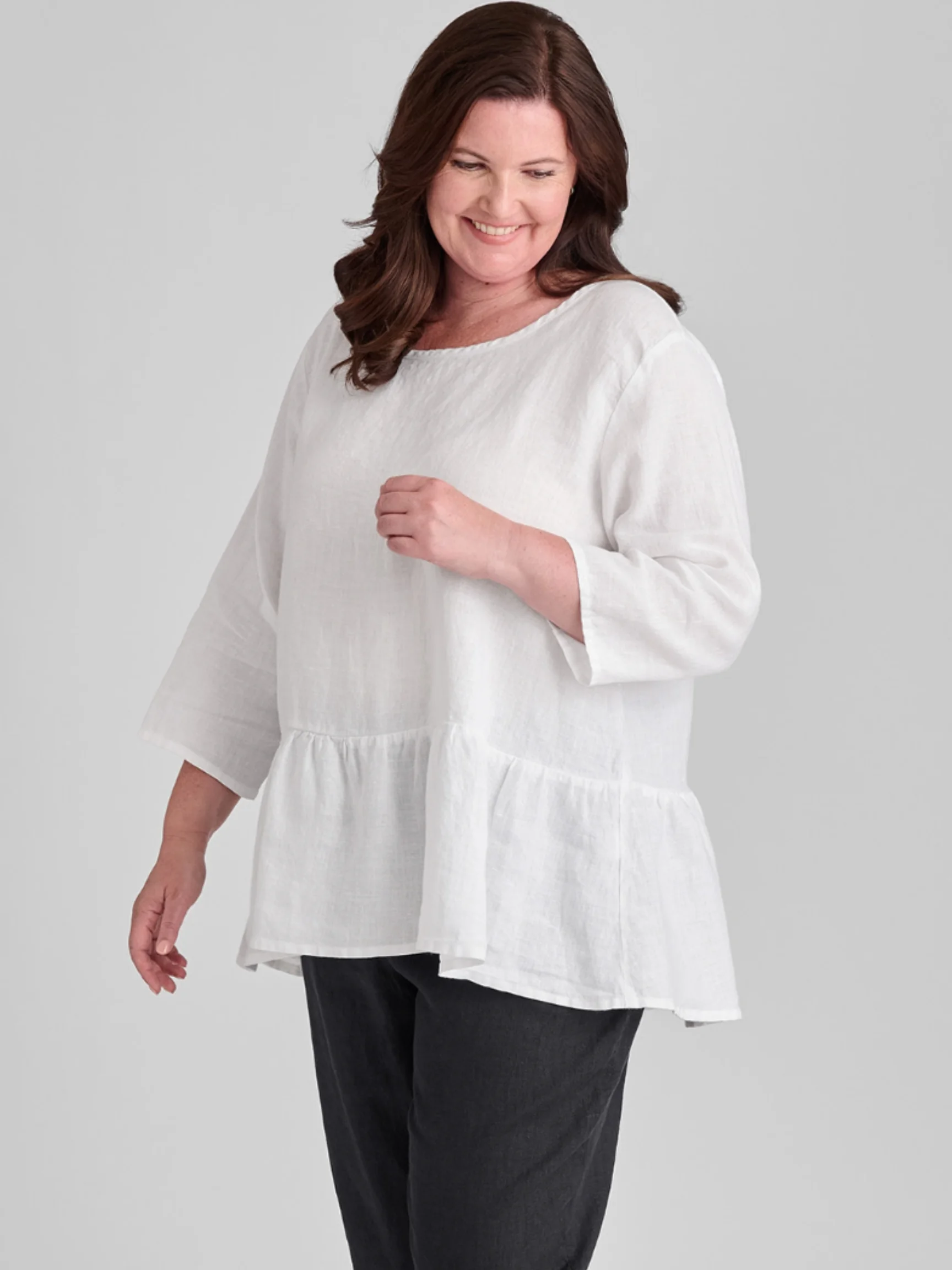 Peplum Tunic in White