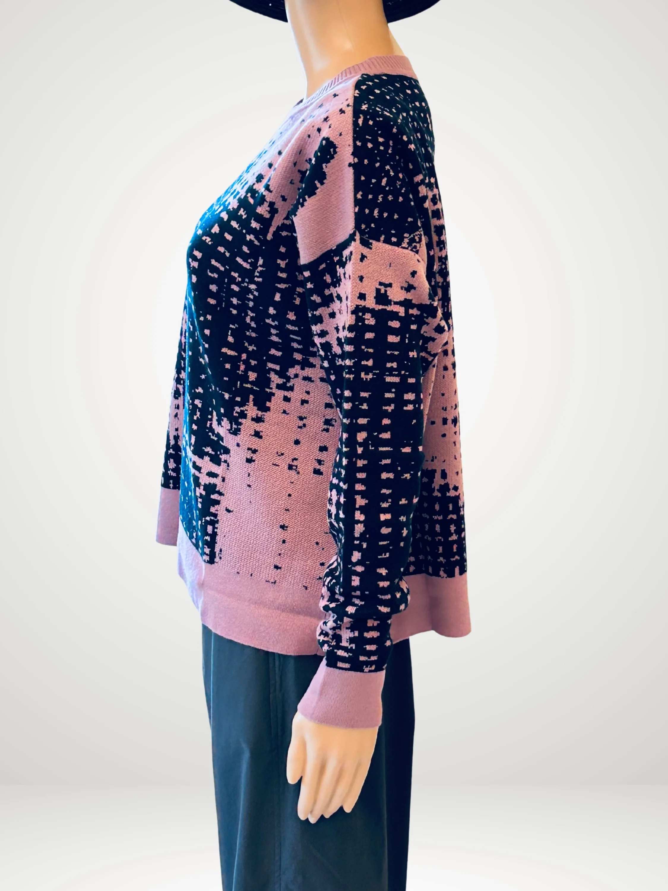 Pixels Sweater in Midnight/Elderberry