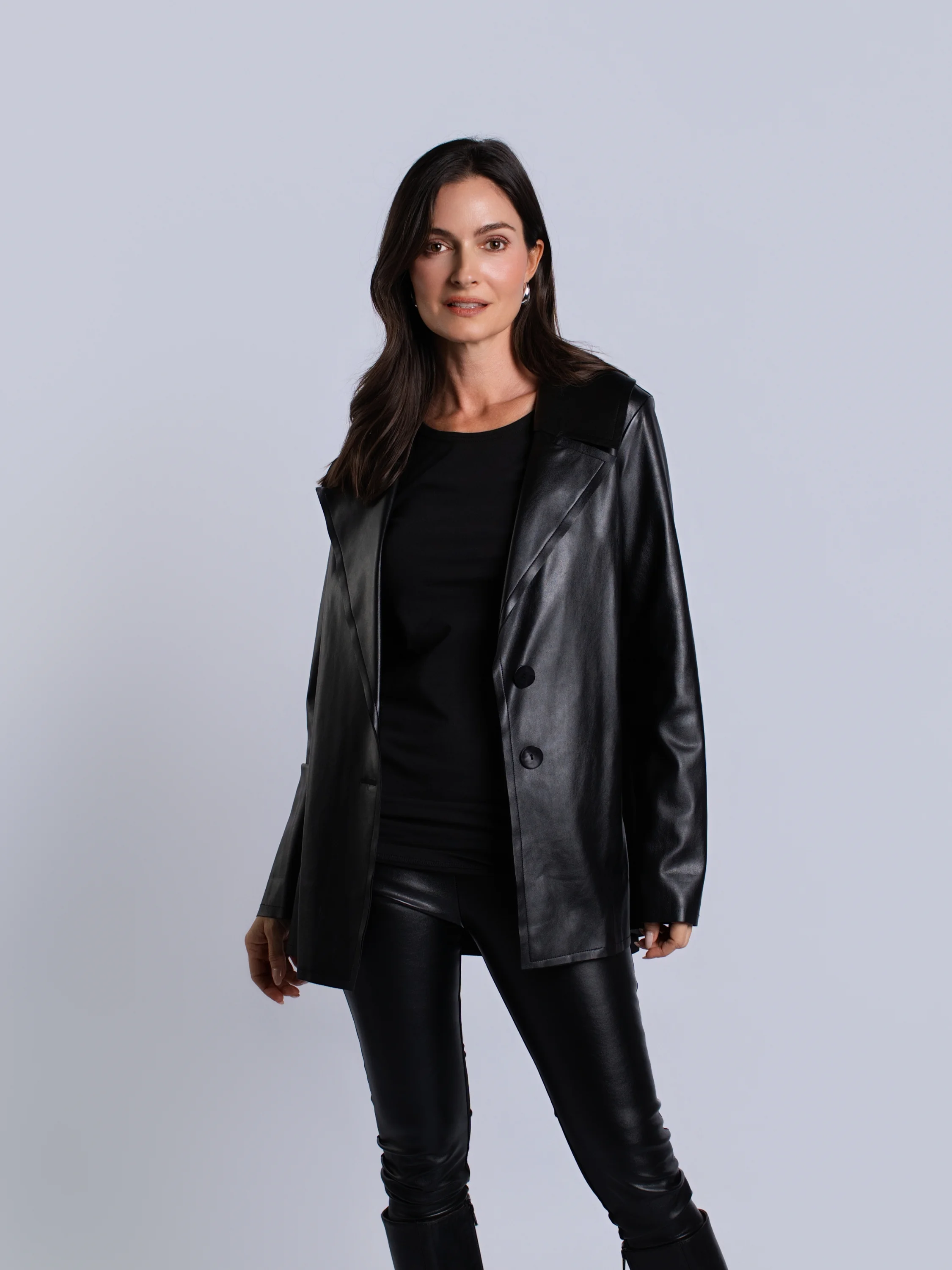 Pleat Back Jacket in Black