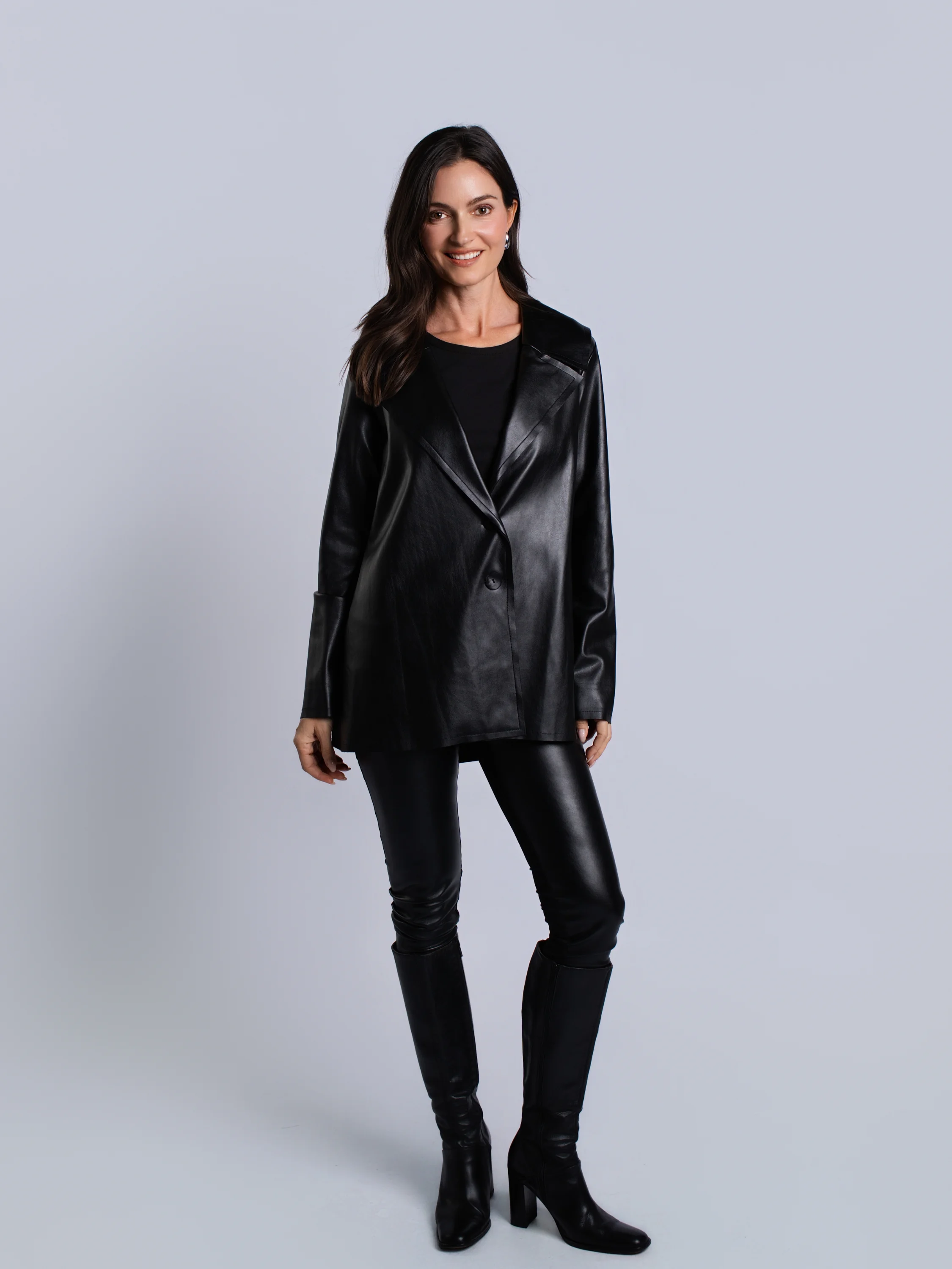 Pleat Back Jacket in Black