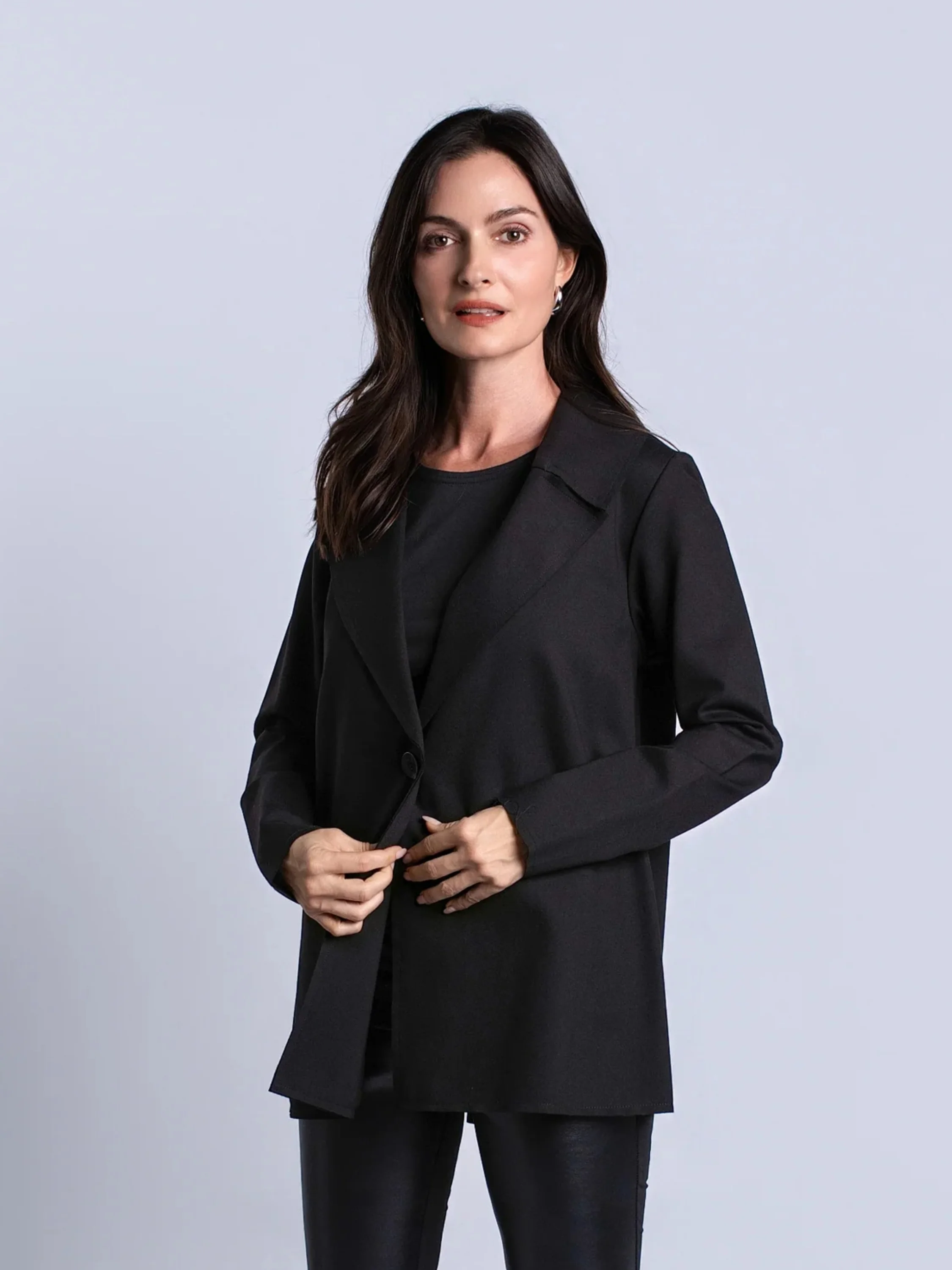Pleat Back Jacket in Black