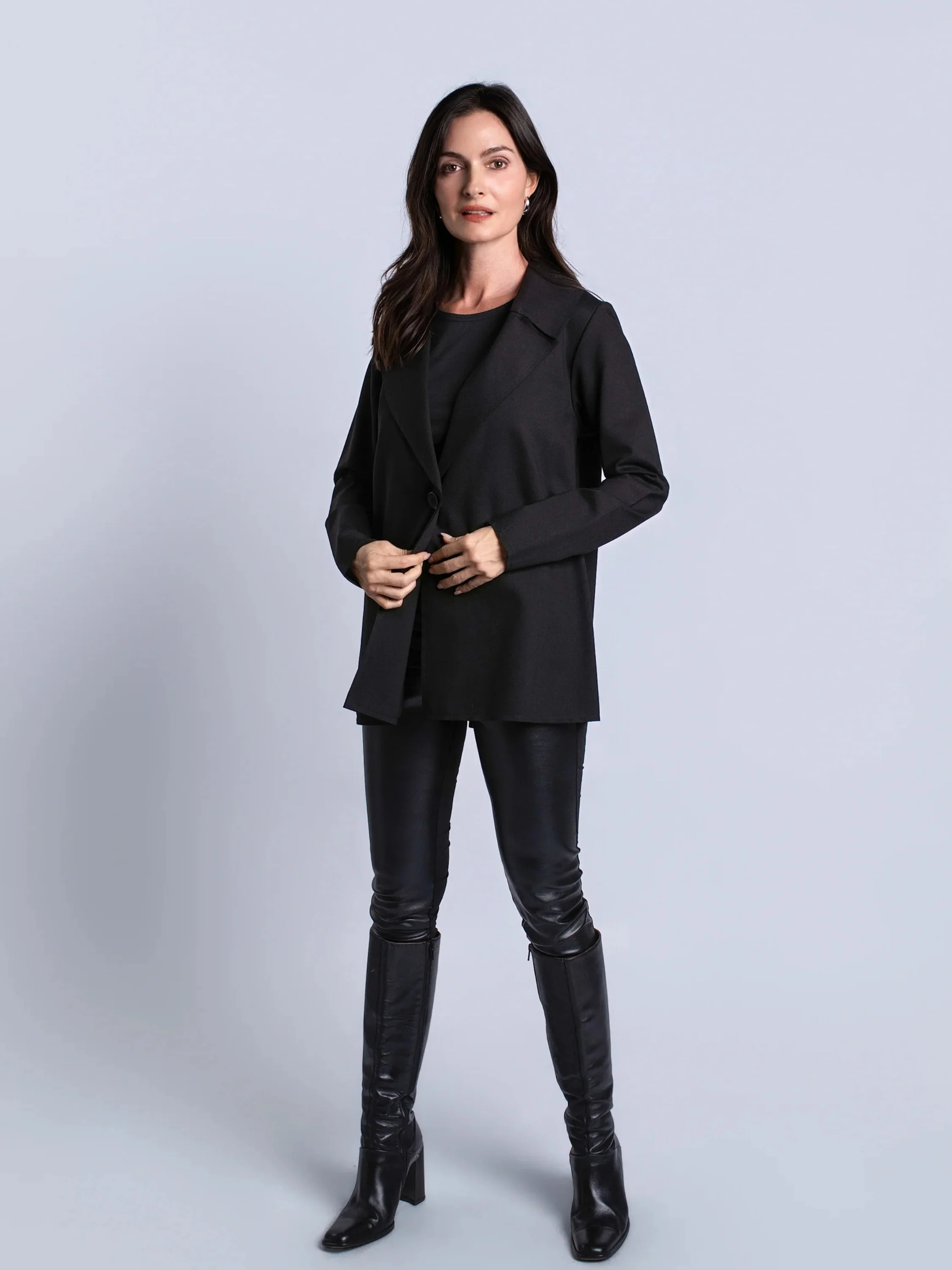 Pleat Back Jacket in Black
