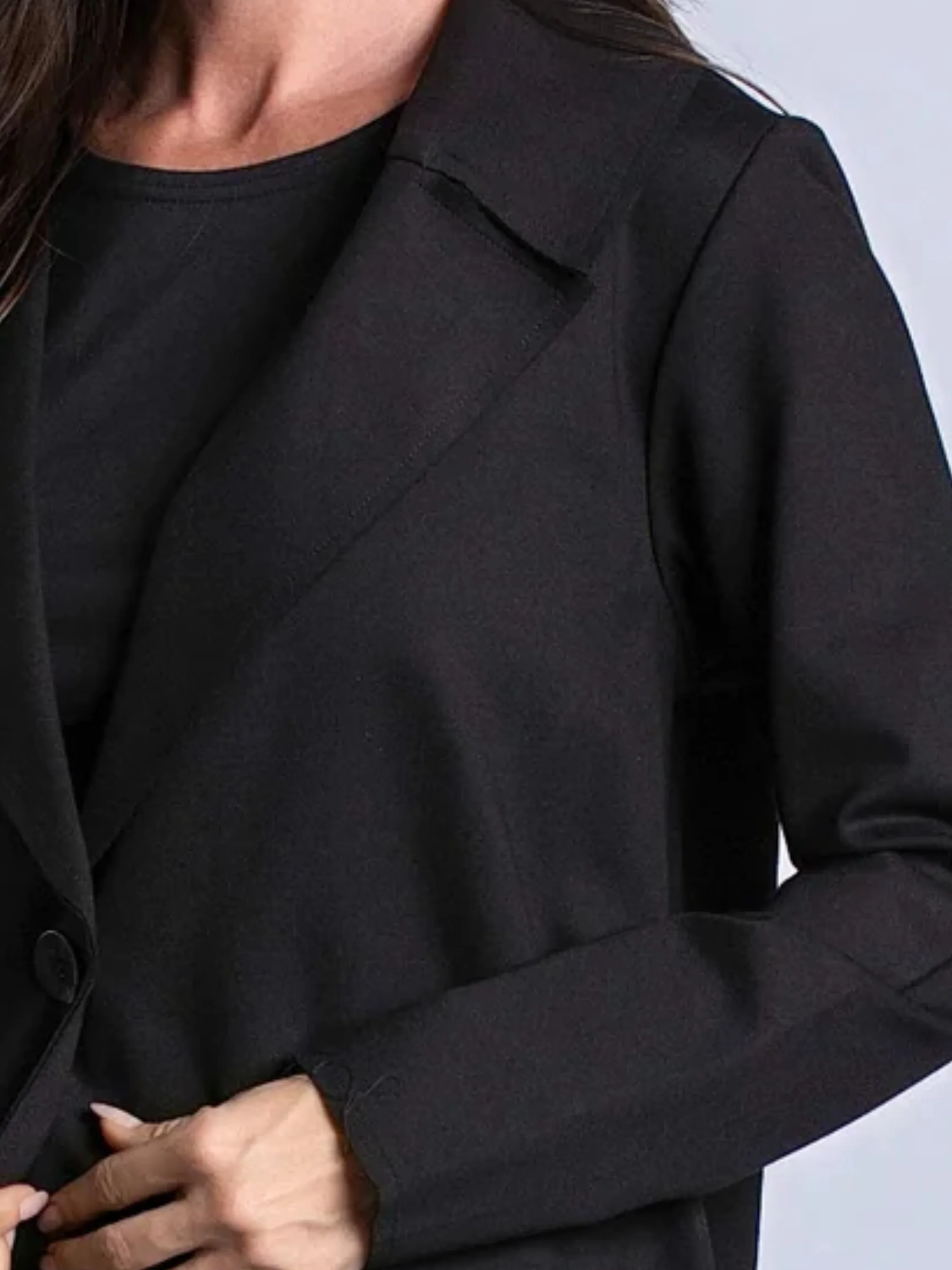 Pleat Back Jacket in Black