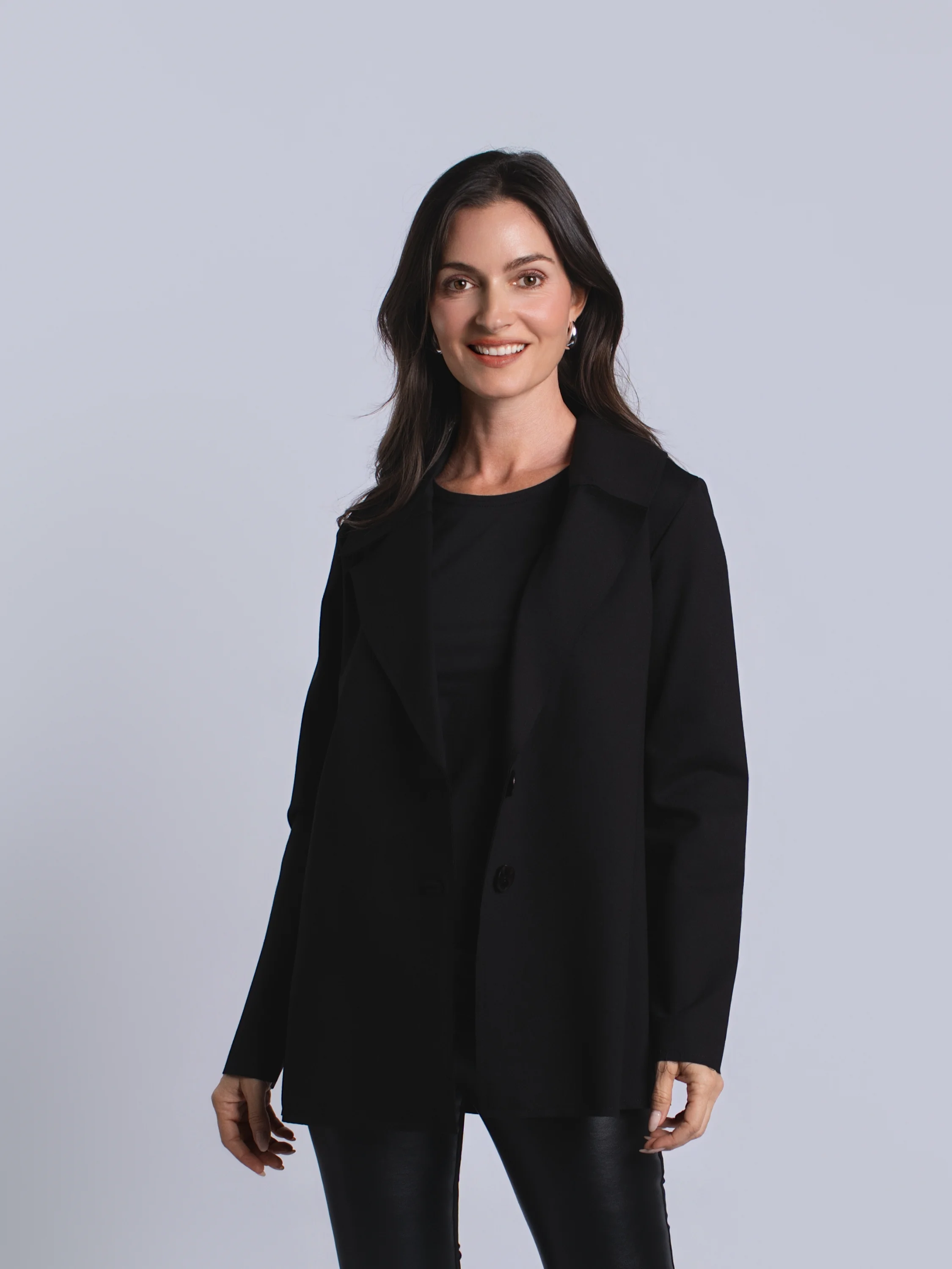 Pleat Back Jacket in Black