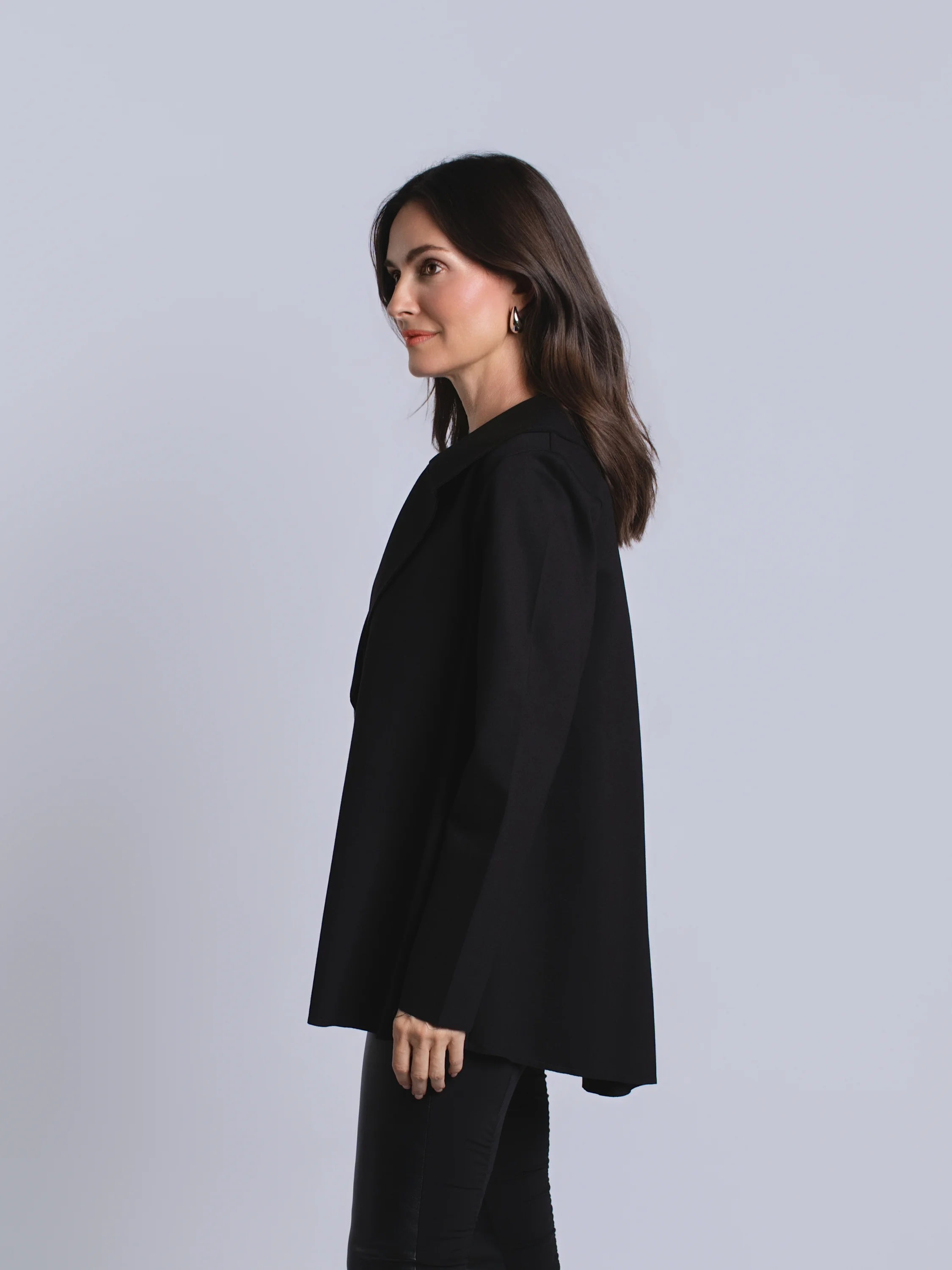 Pleat Back Jacket in Black