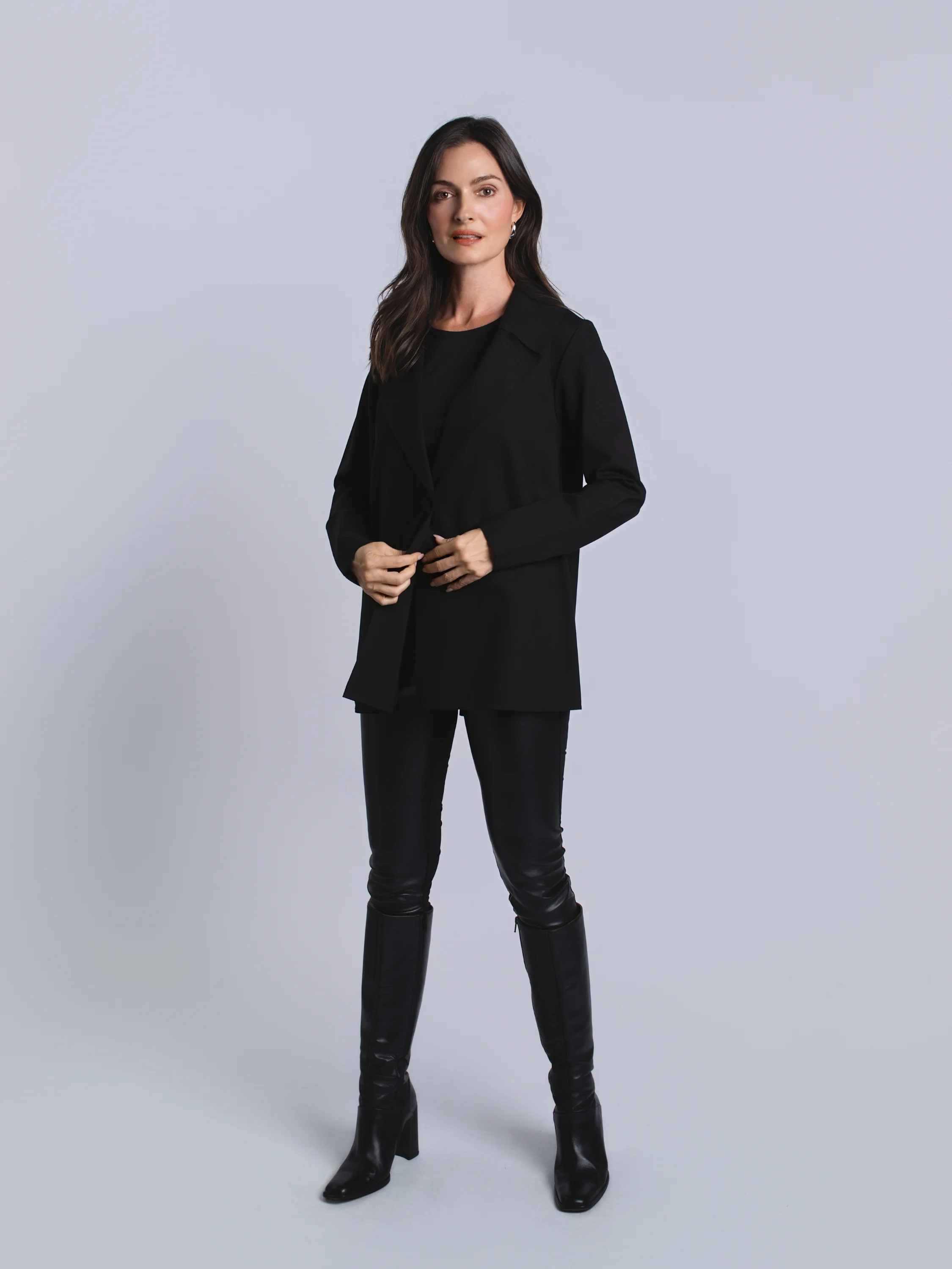 Pleat Back Jacket in Black