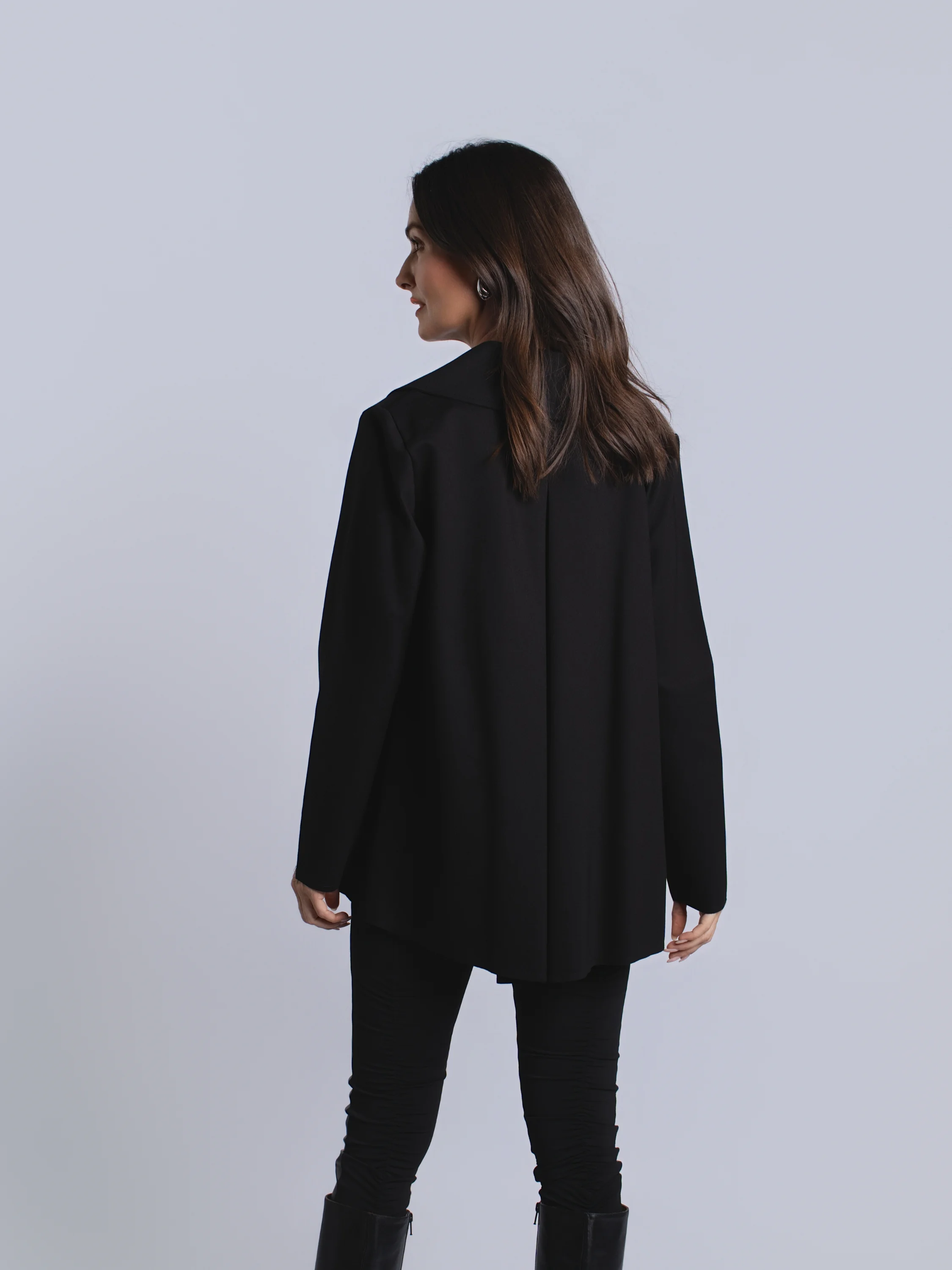 Pleat Back Jacket in Black