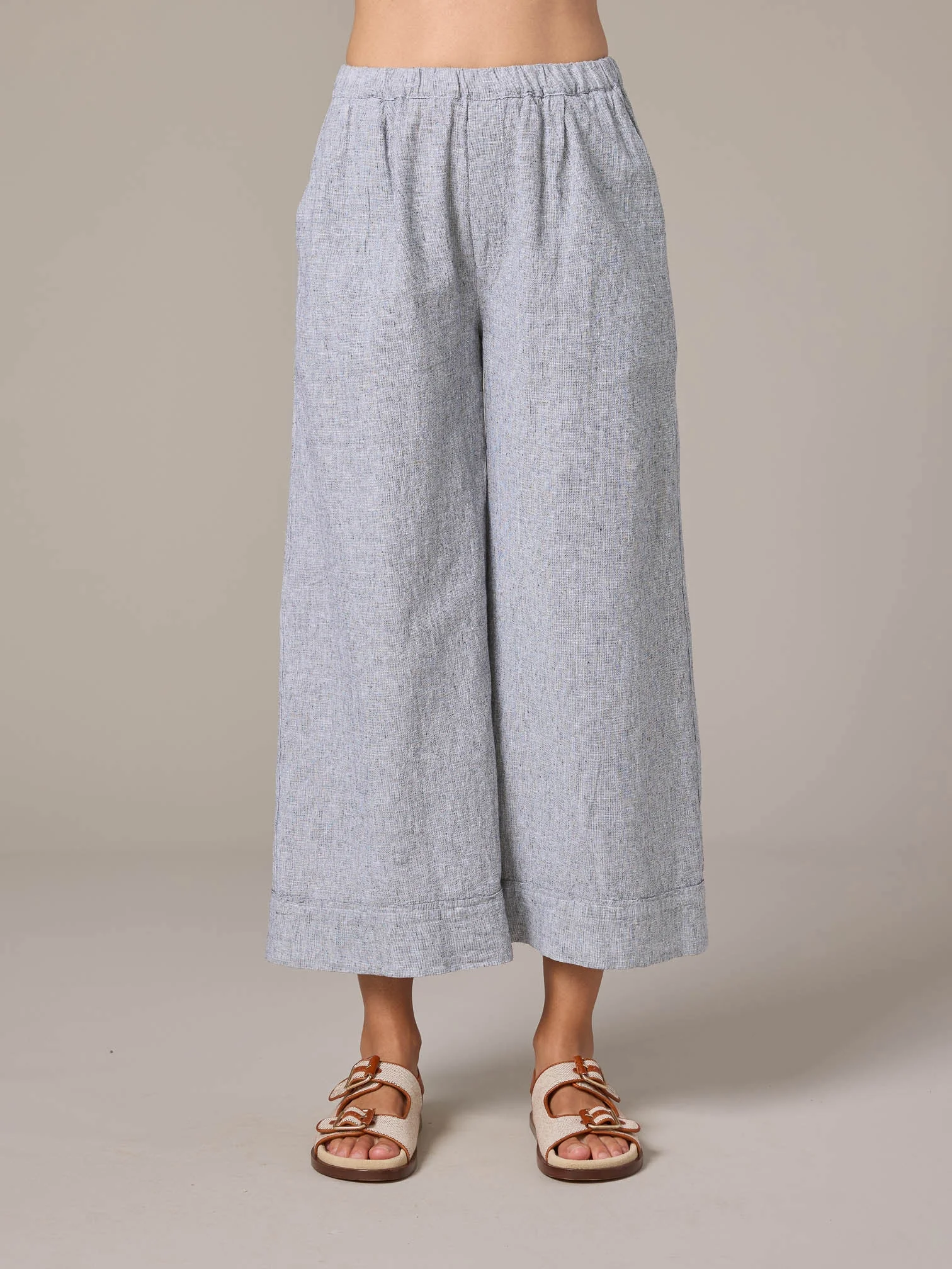 Pleated Crop Pant in White