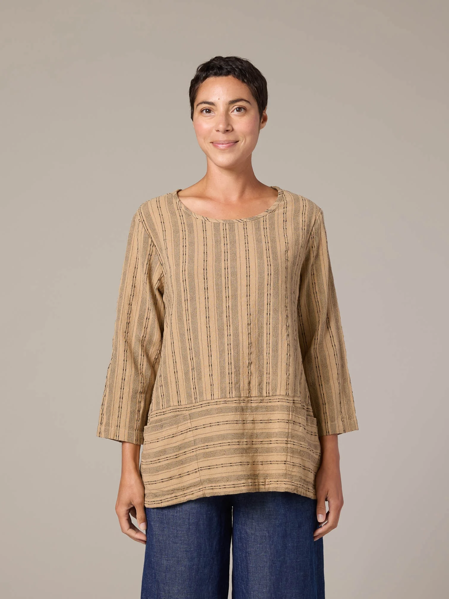 Pocket Border Top in Bark