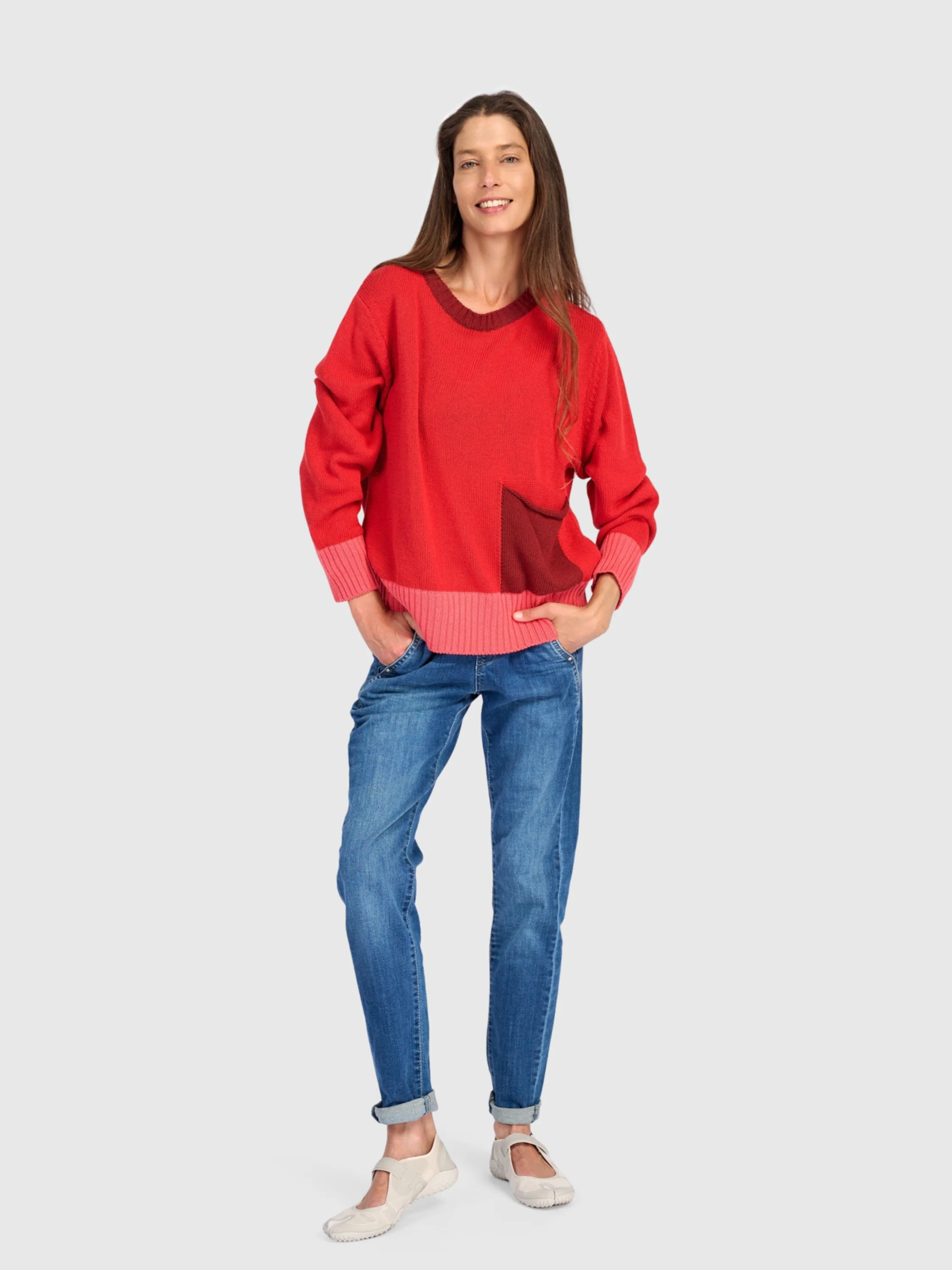 Pocket Sweater in Red