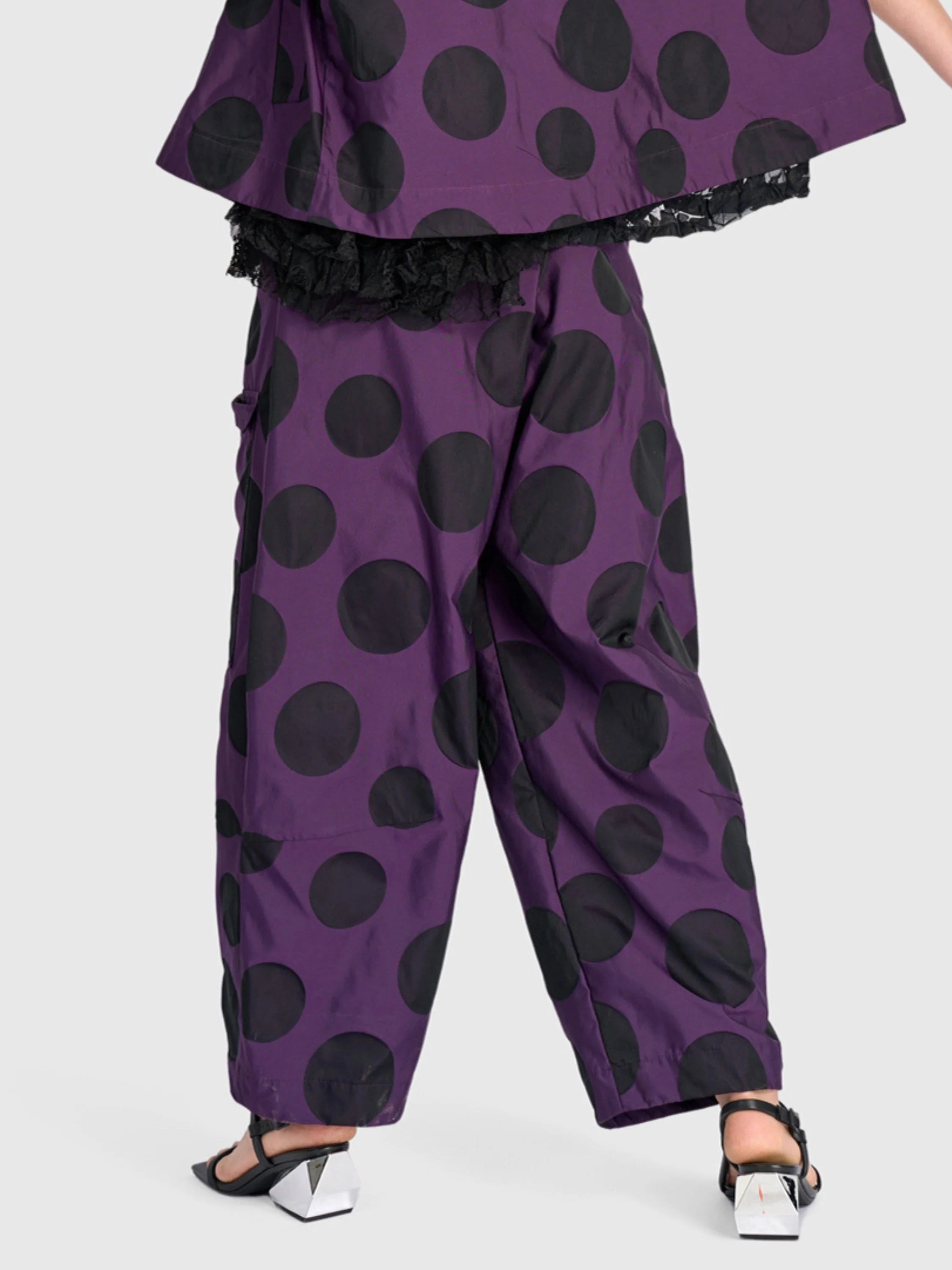 Polka Dot Cargo Pant in Violet