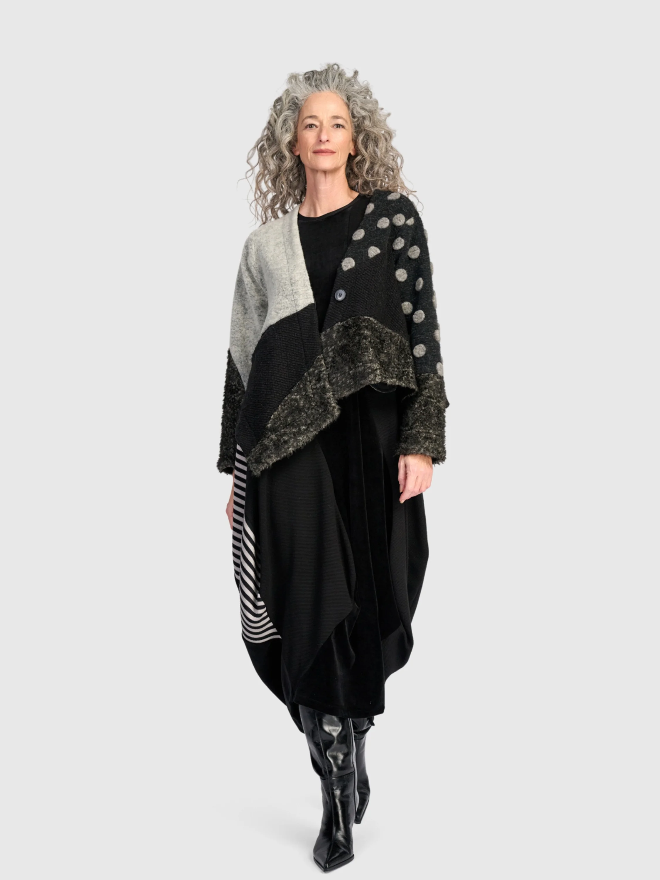 Polka Wool Jacket in Storm