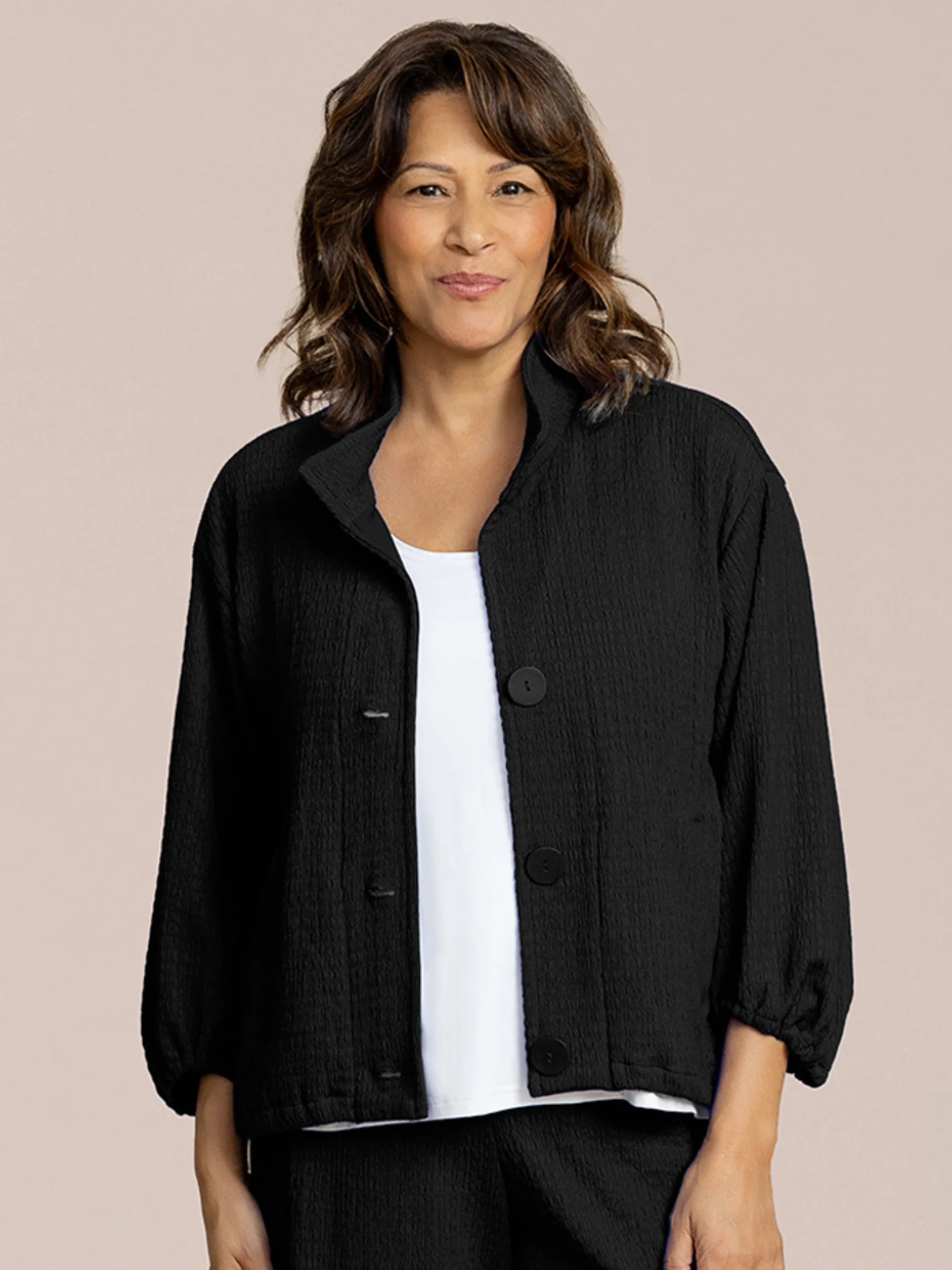 Pop Bellezza Button Jacket in Black