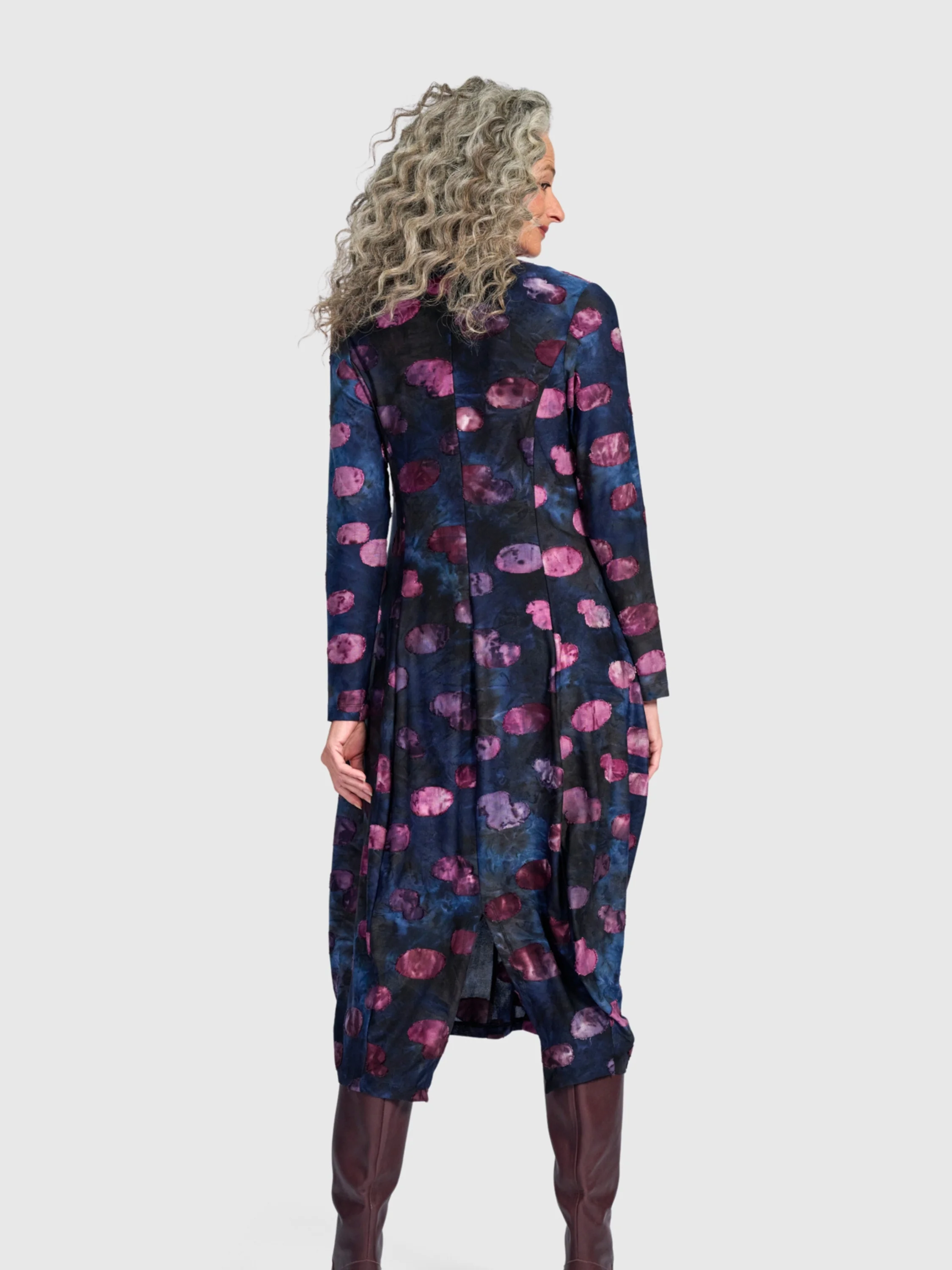 Printed Midi Dress in Midnight