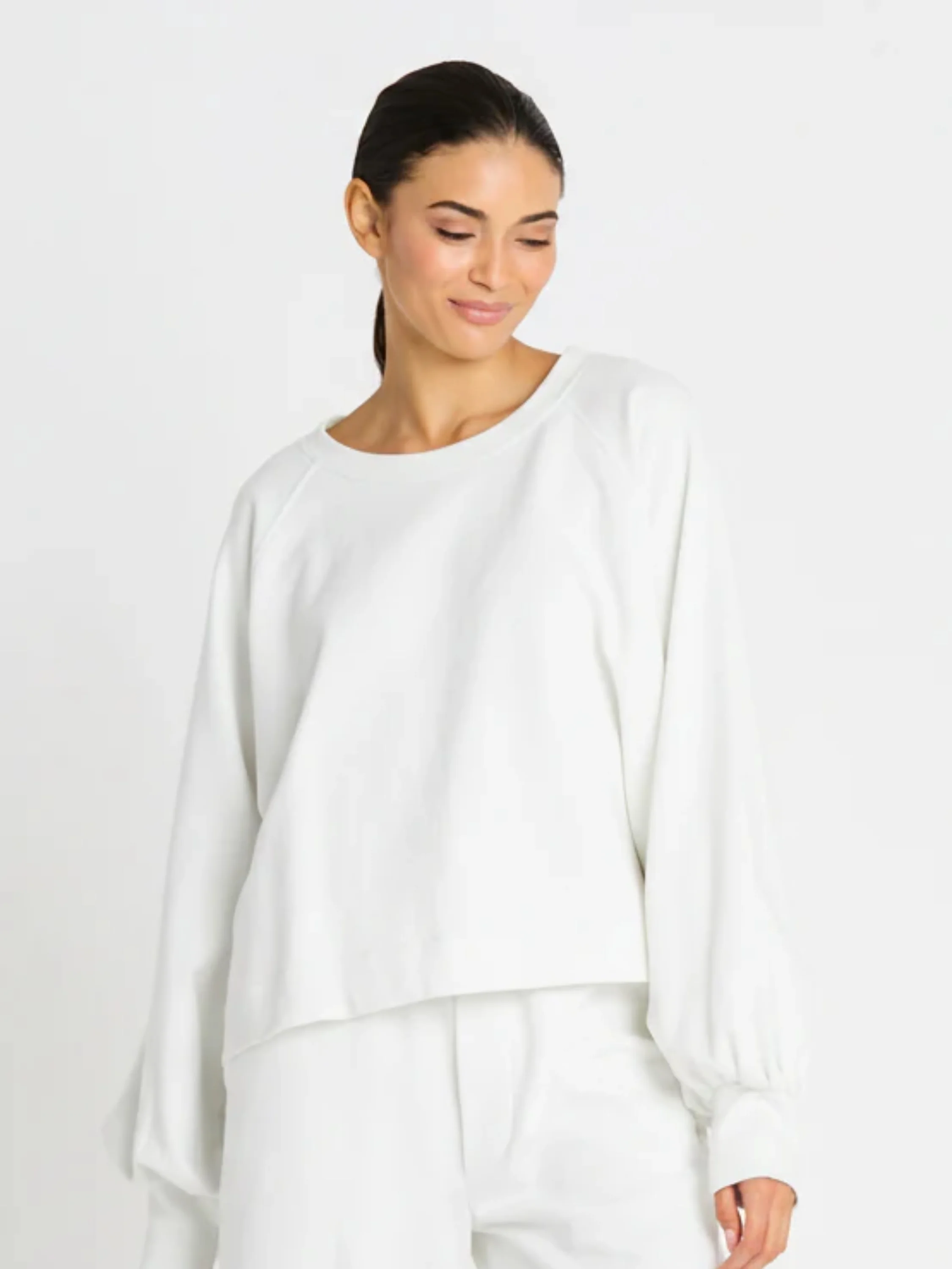 Raglan Sweat Top in White