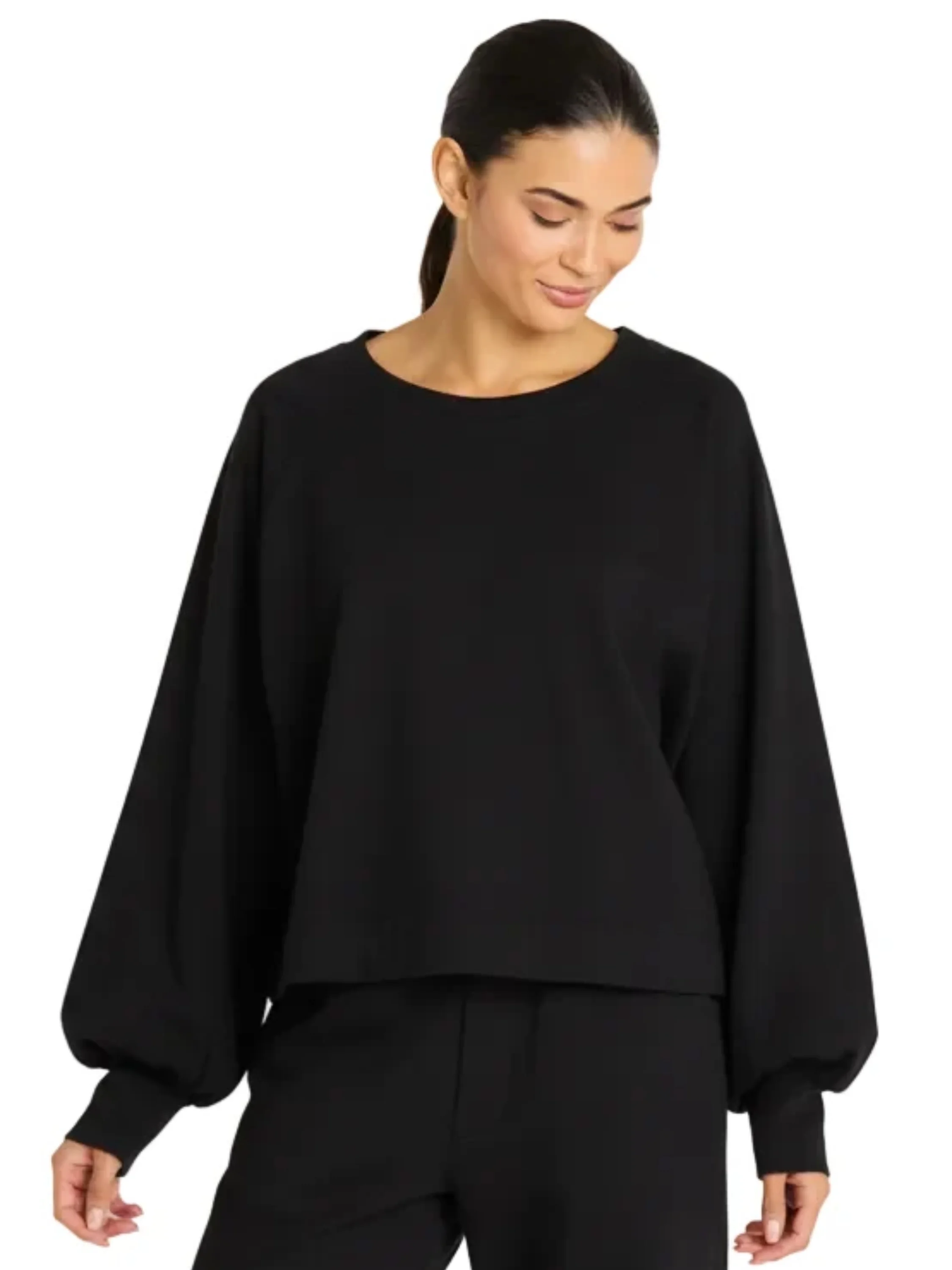 Raglan Sweat Top in Black