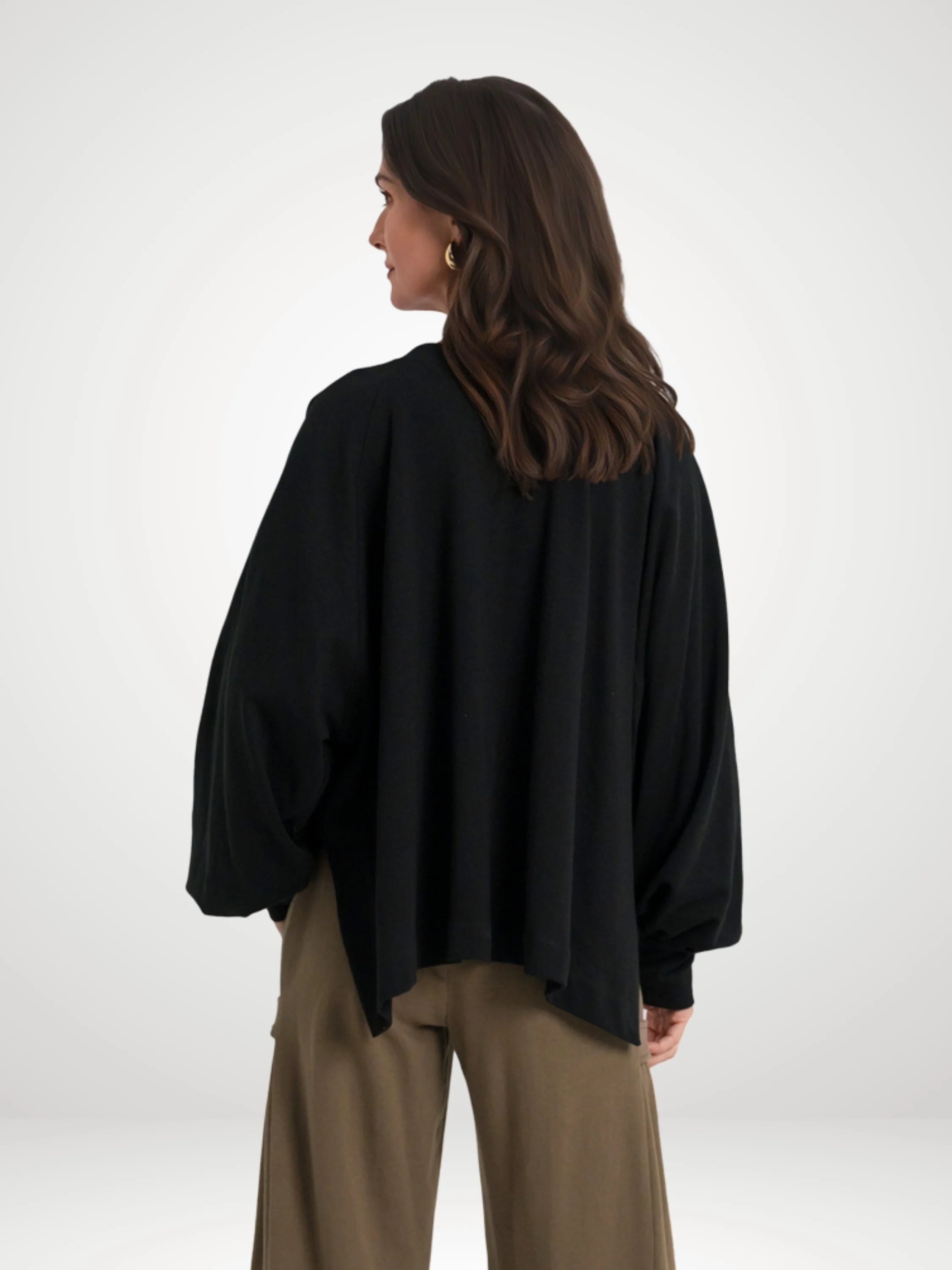 Raglan Sweat Top in Black