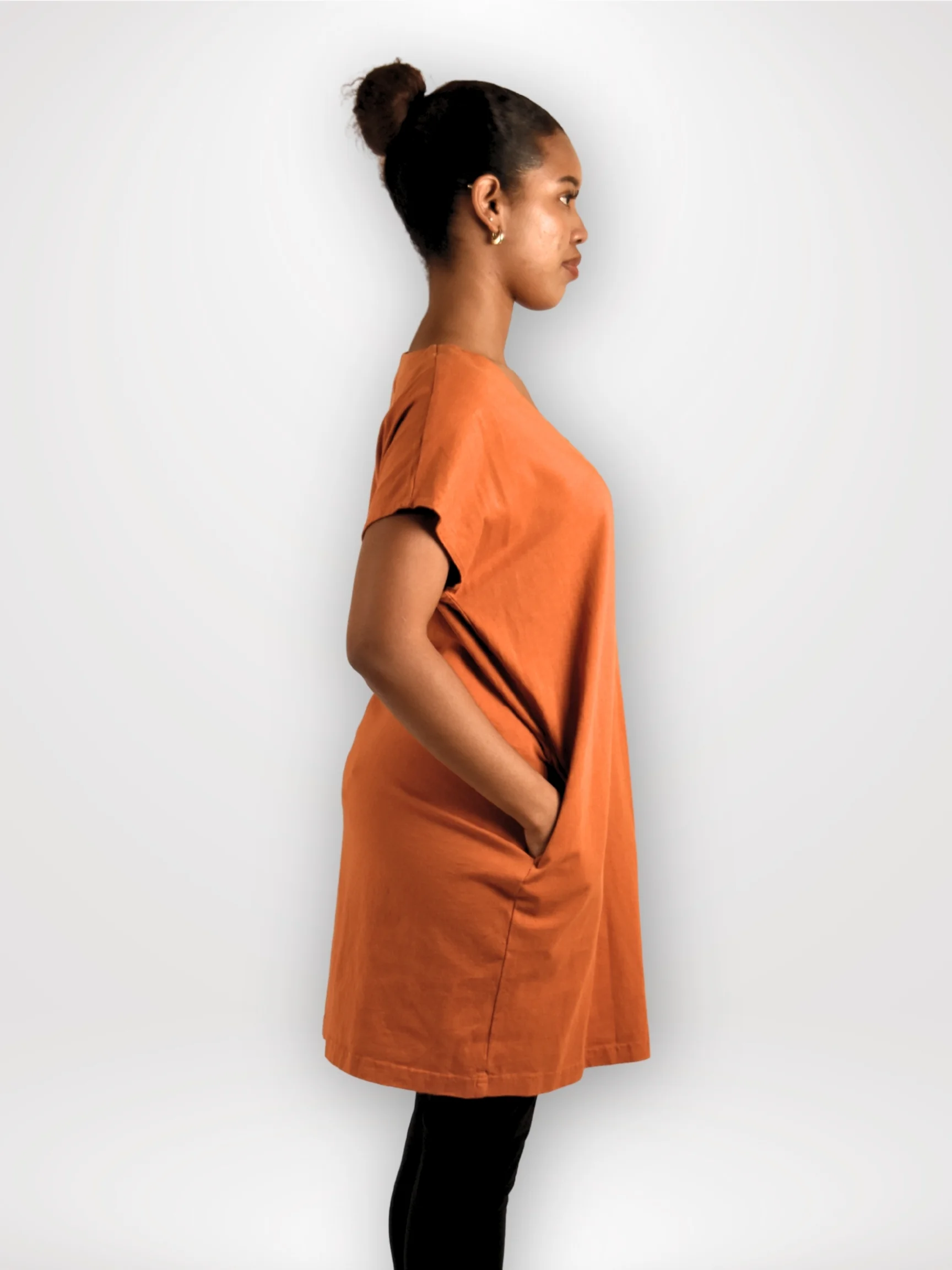 Model is 5’ 8” and wearing size S