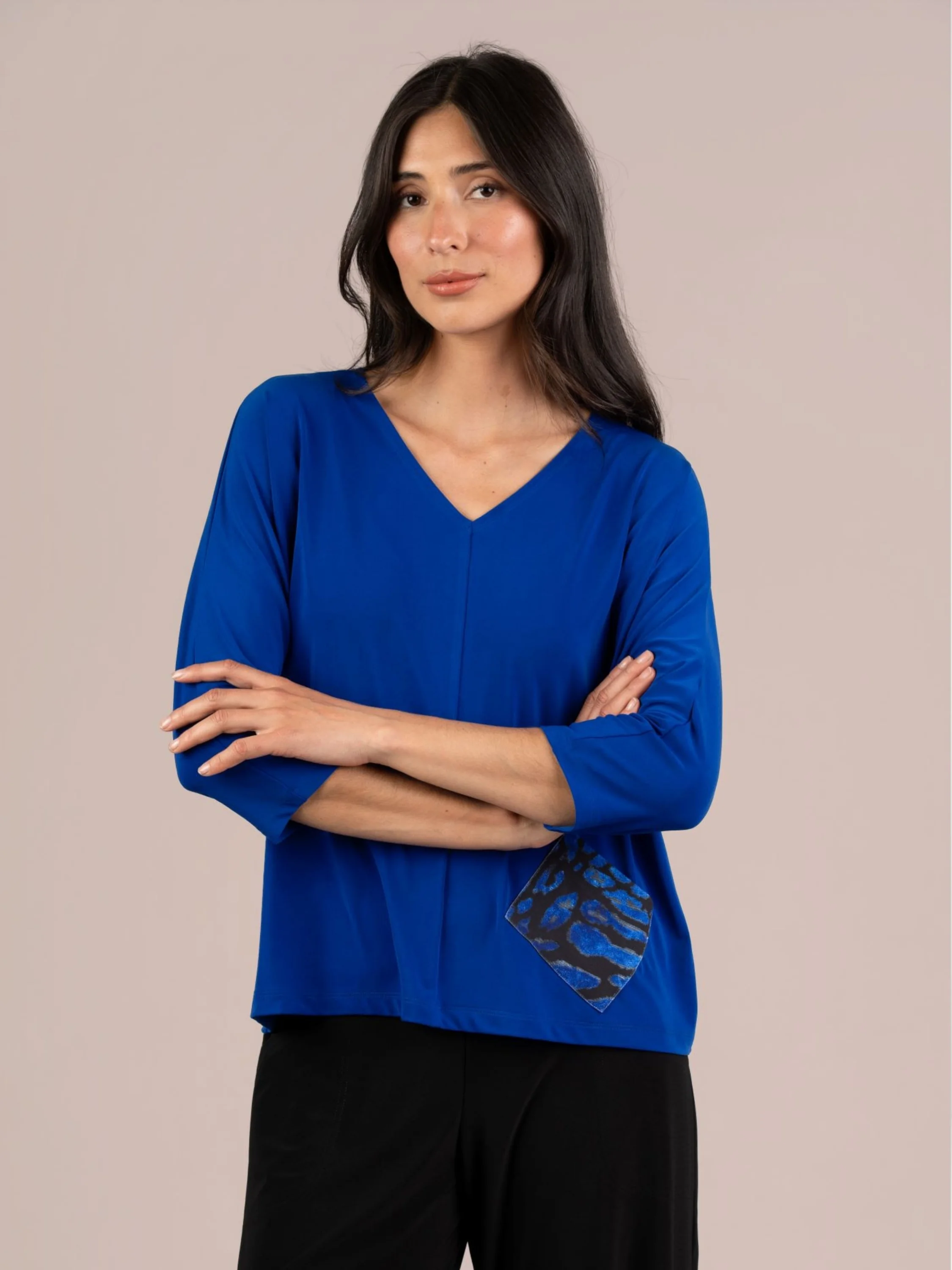Revel Top Print Pocket in Lapis/Wingfall