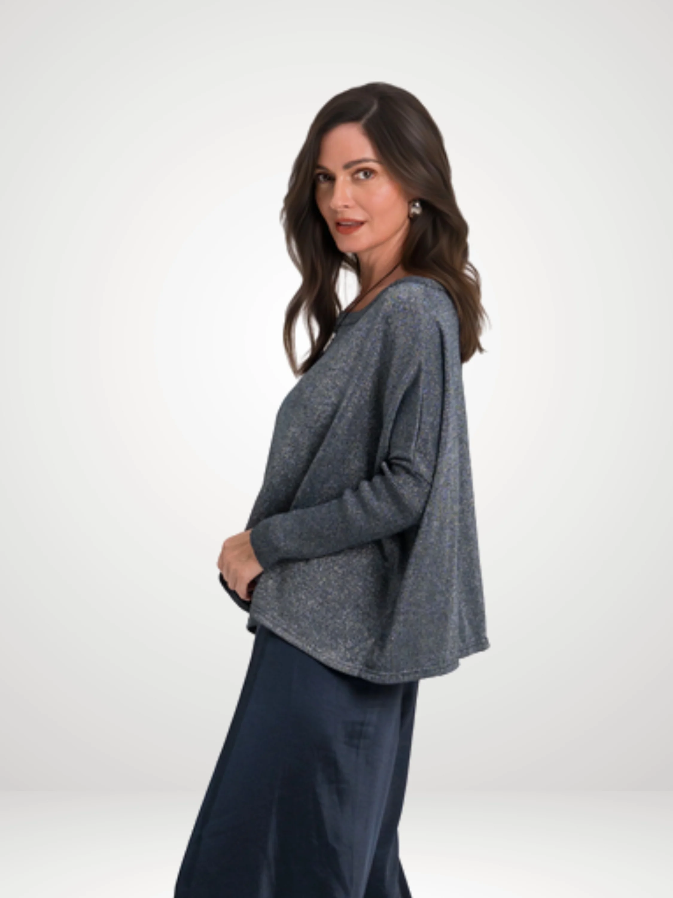 Reversible Lurex in Midnight/Silver