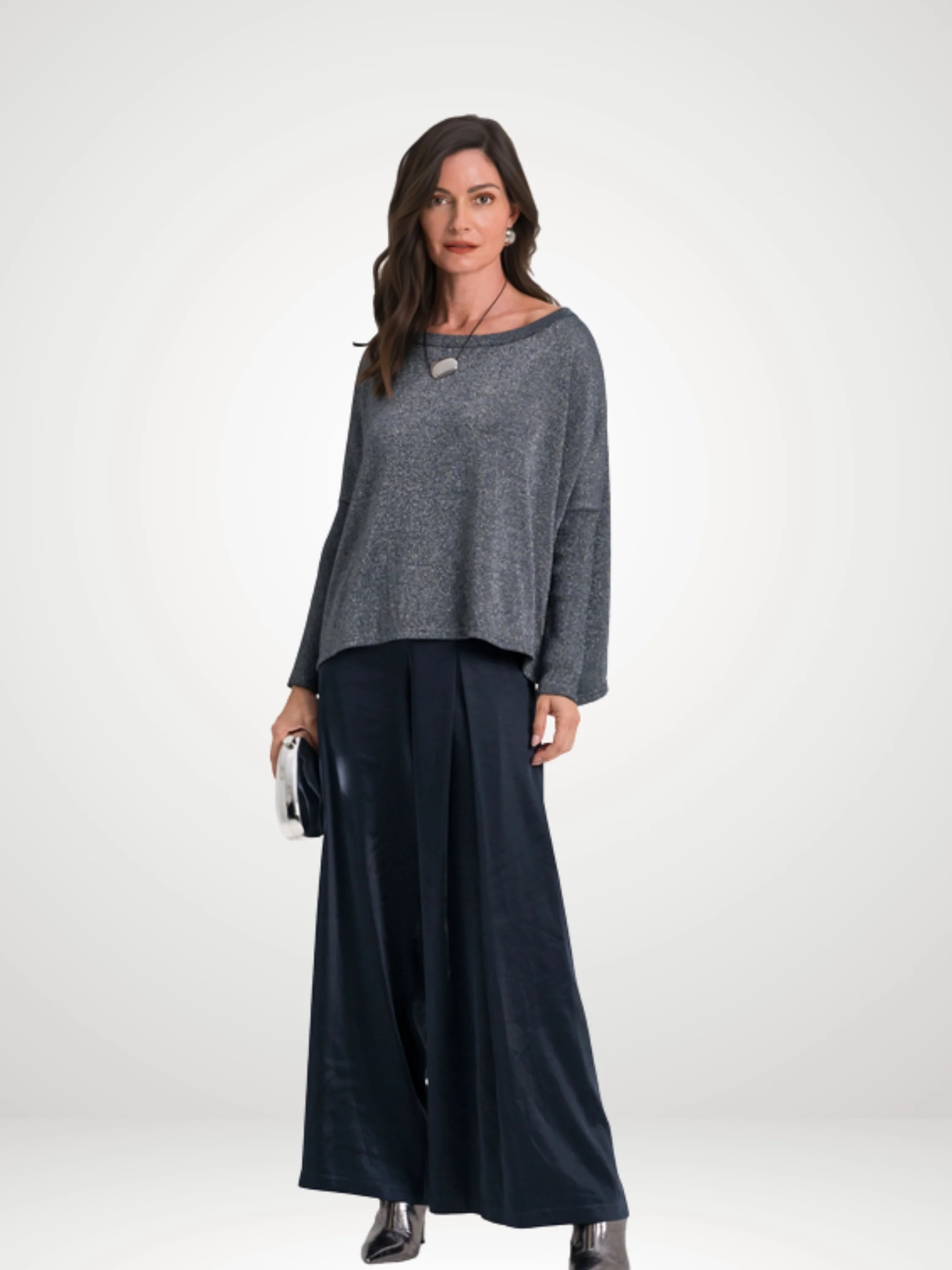 Reversible Lurex in Midnight/Silver