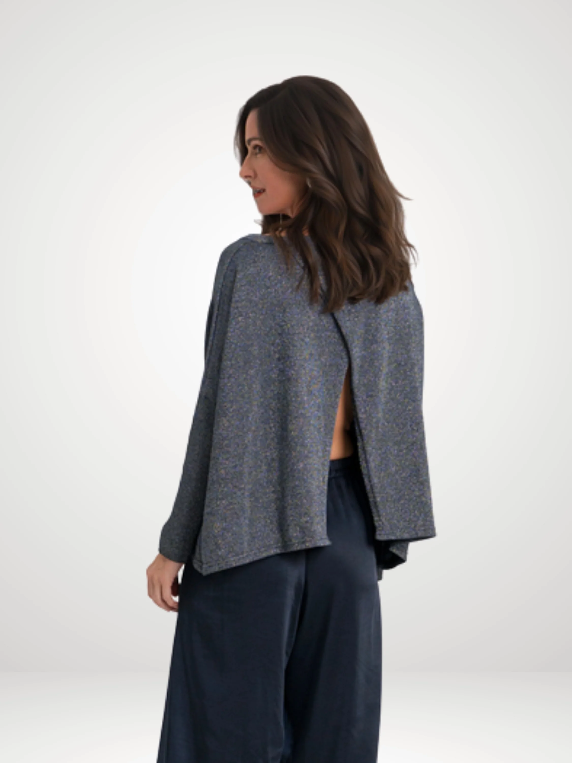 Reversible Lurex in Midnight/Silver