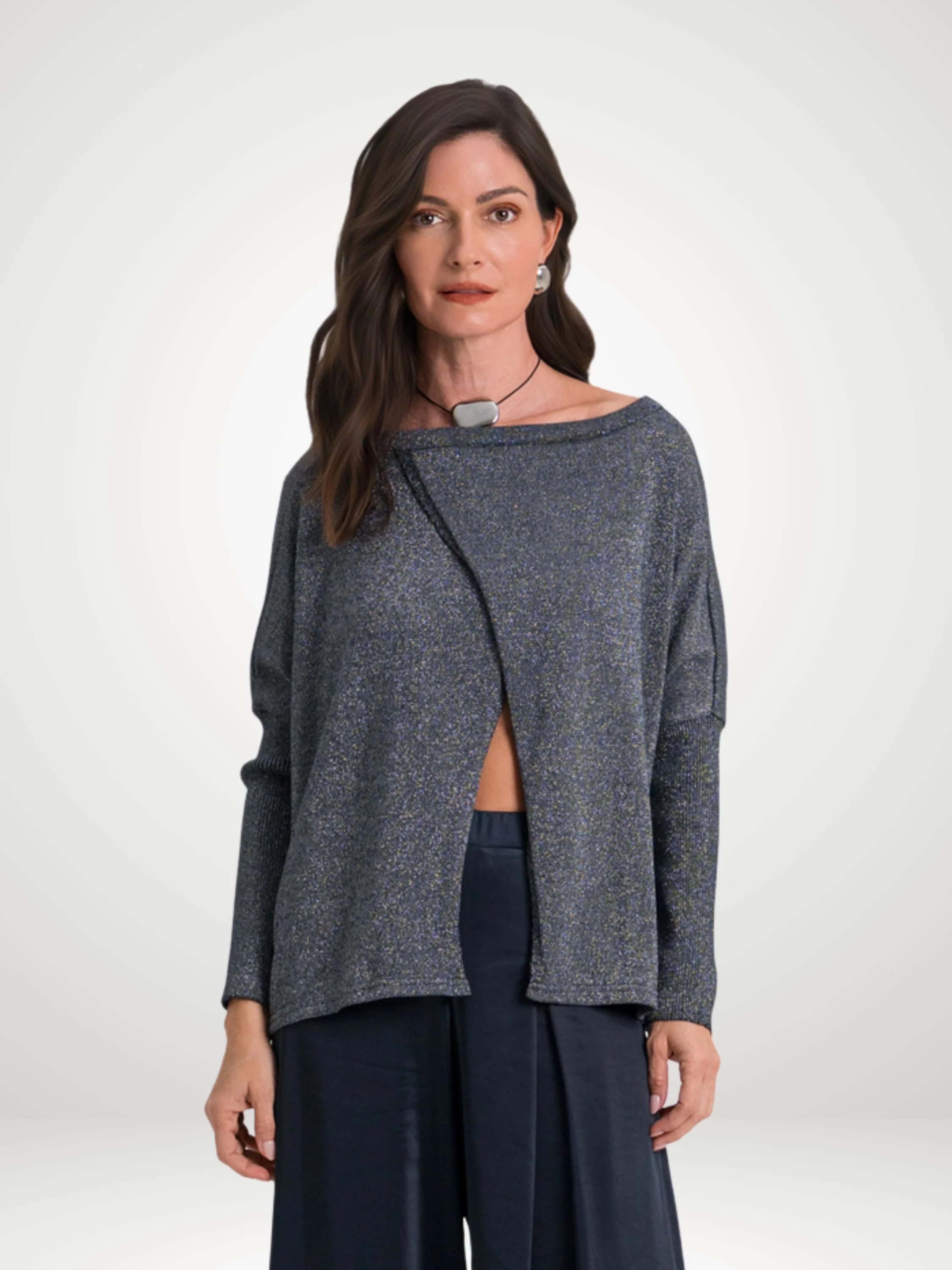Reversible Lurex in Midnight/Silver