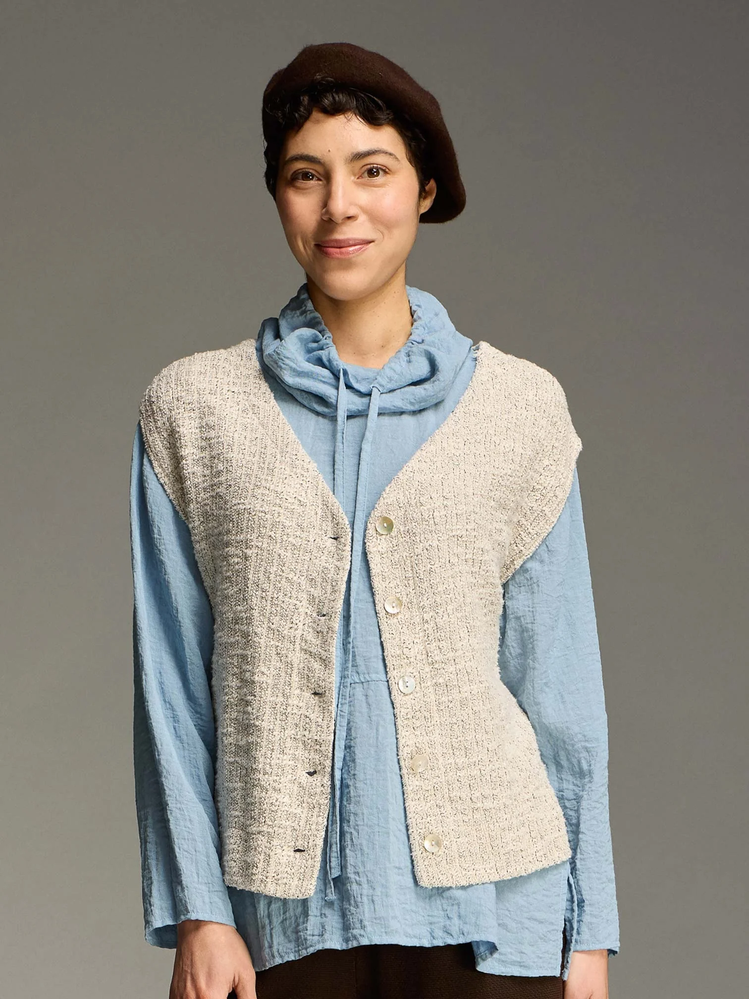 Reversible Vest in Laundered