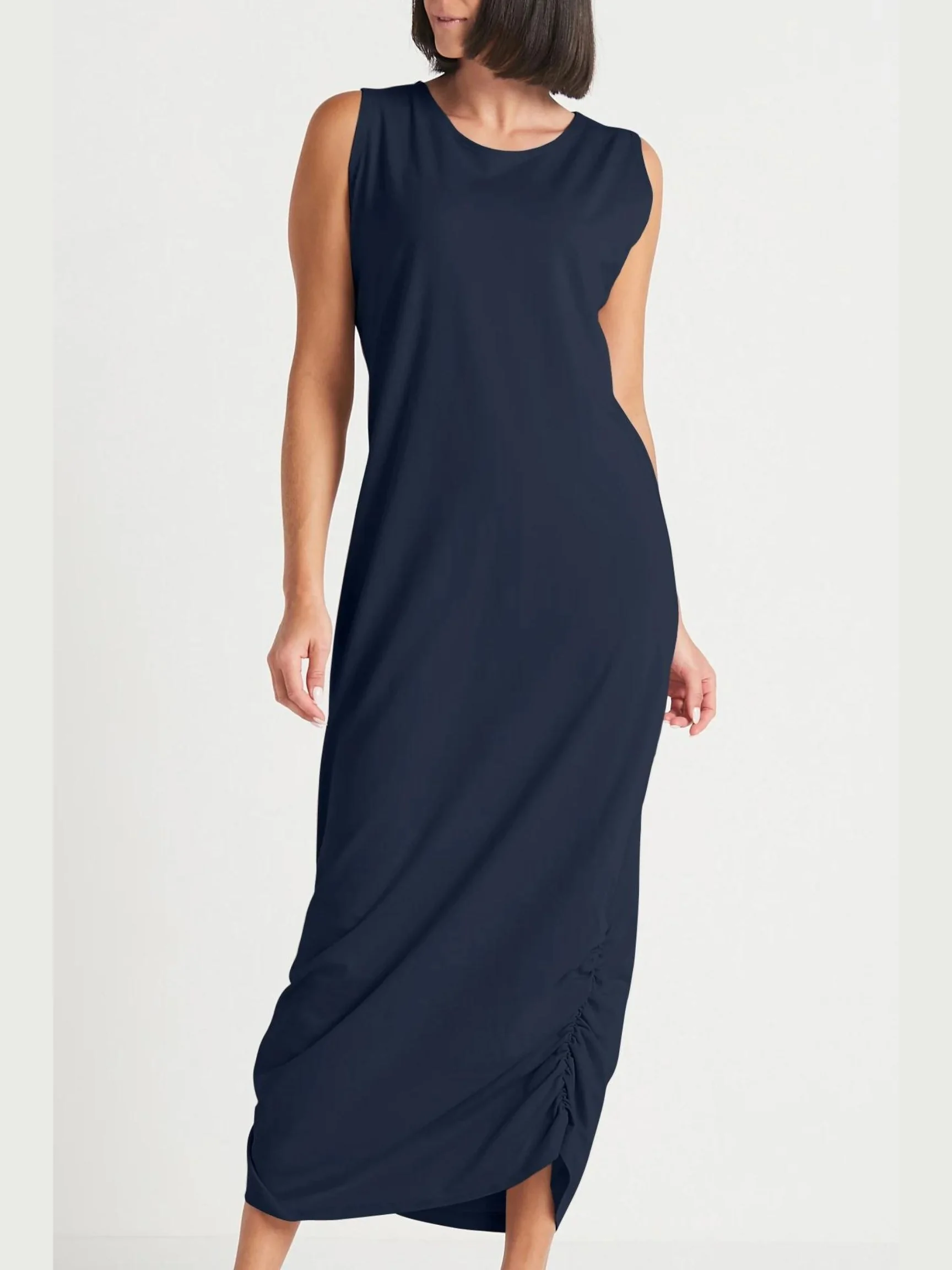 Rouched Tank Dress in Midnight