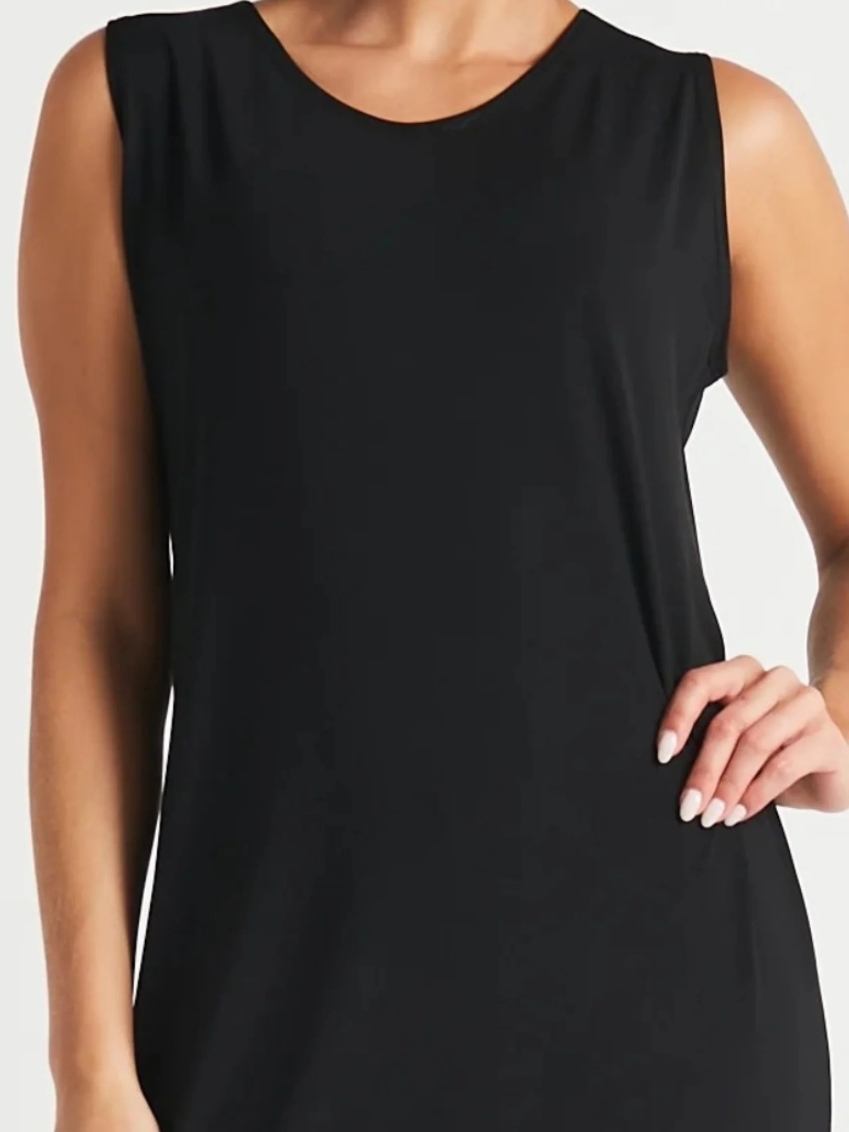 Rouched Tank Dress in Black