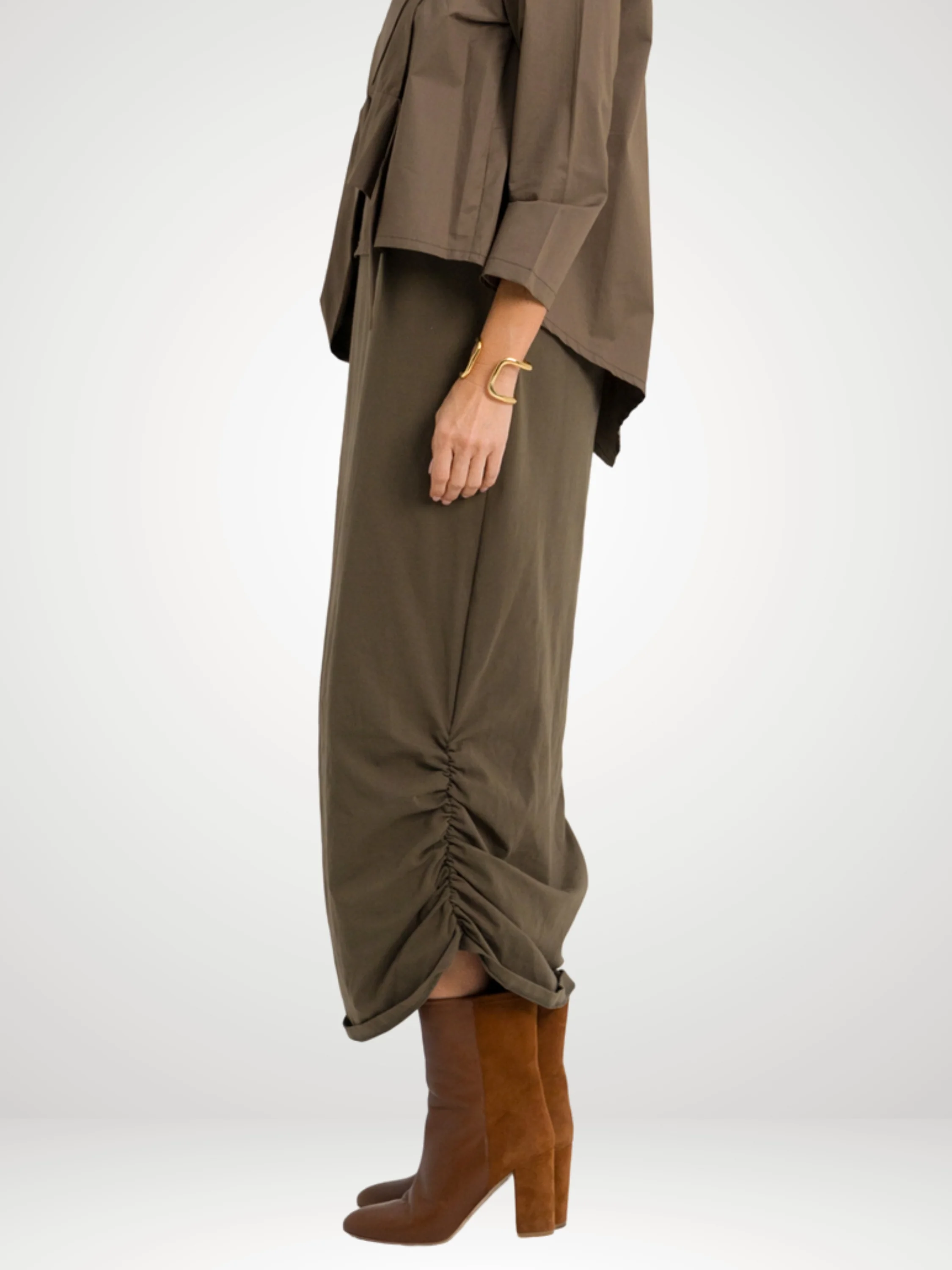 Rouched Tank Dress in Turtle