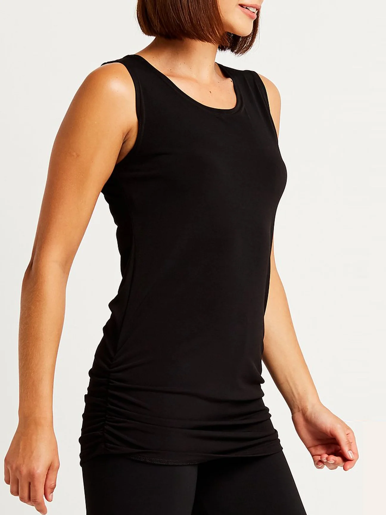 Rouched Tank in Black
