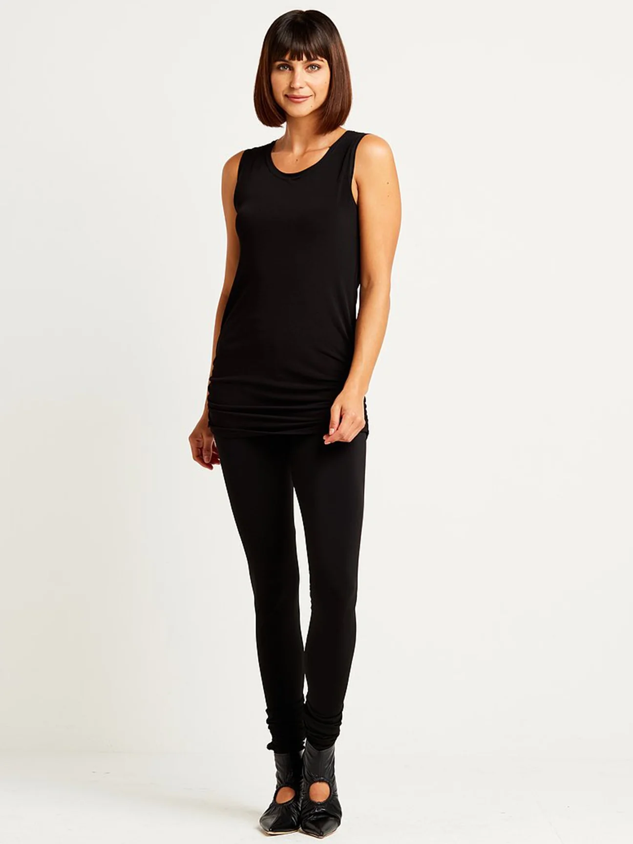 Rouched Tank in Black