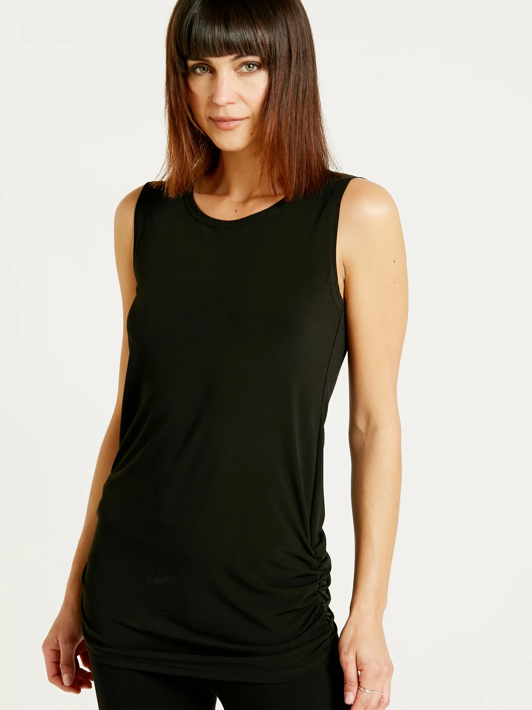 Rouched Tank in Black