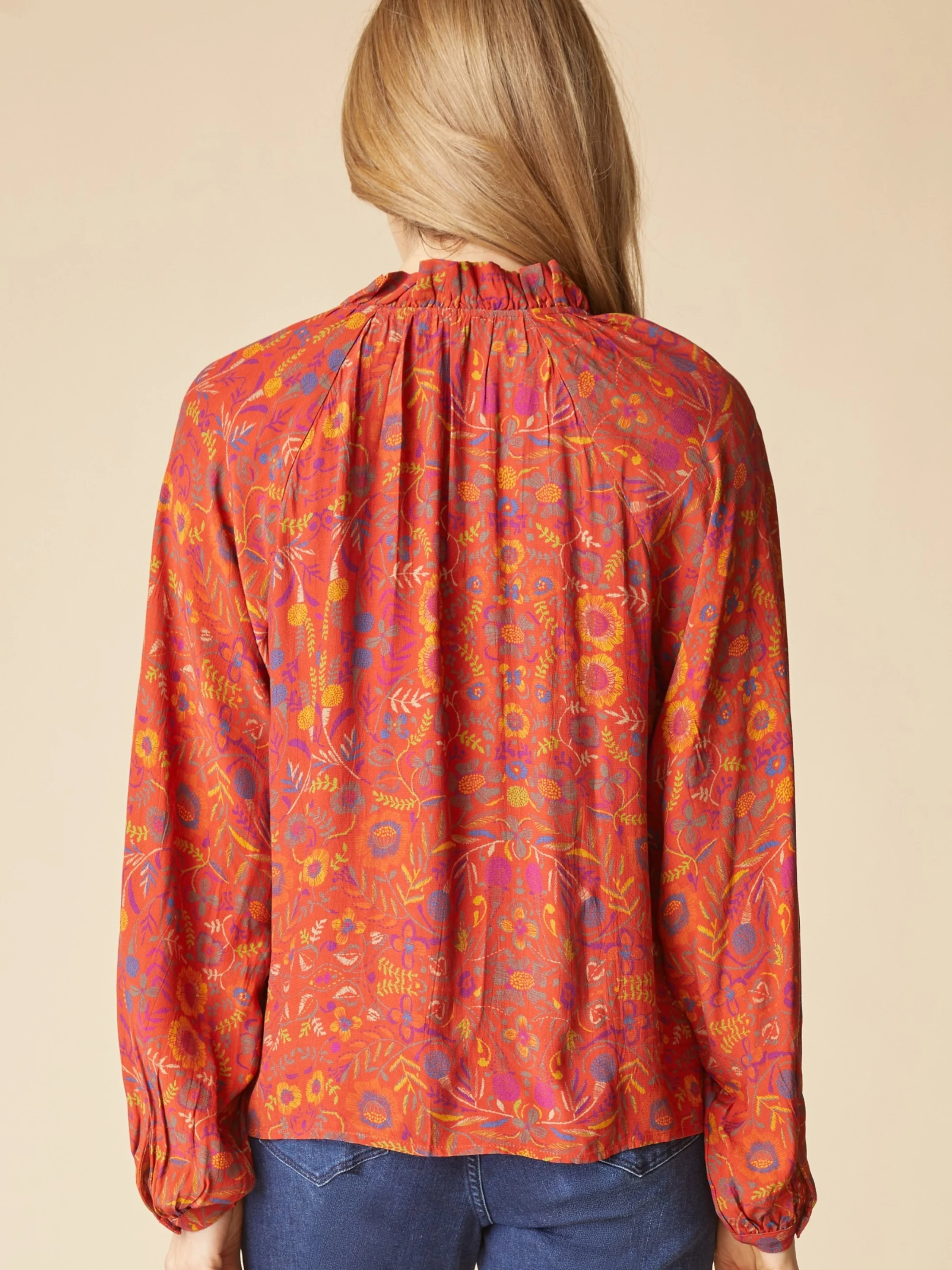 Ruched Collarshirt in Sienna