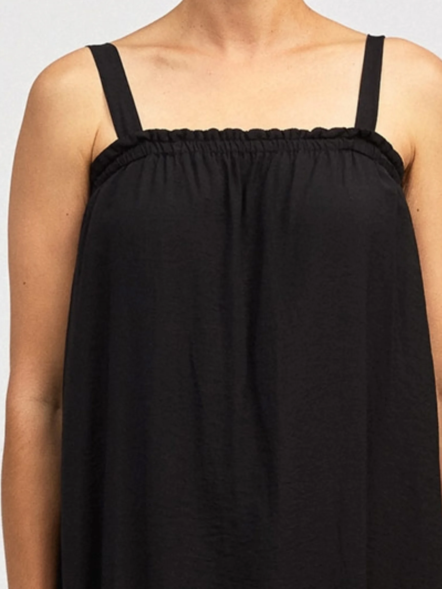 Ruched Maxi Dress in Black