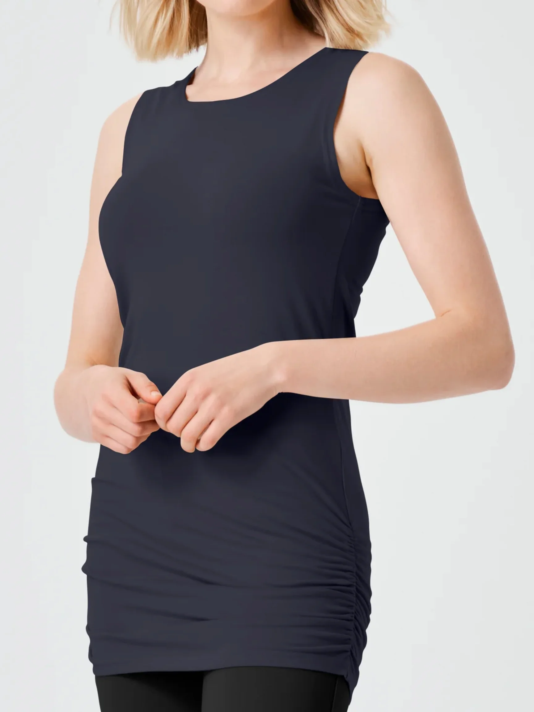 Ruched Tank in Midnight