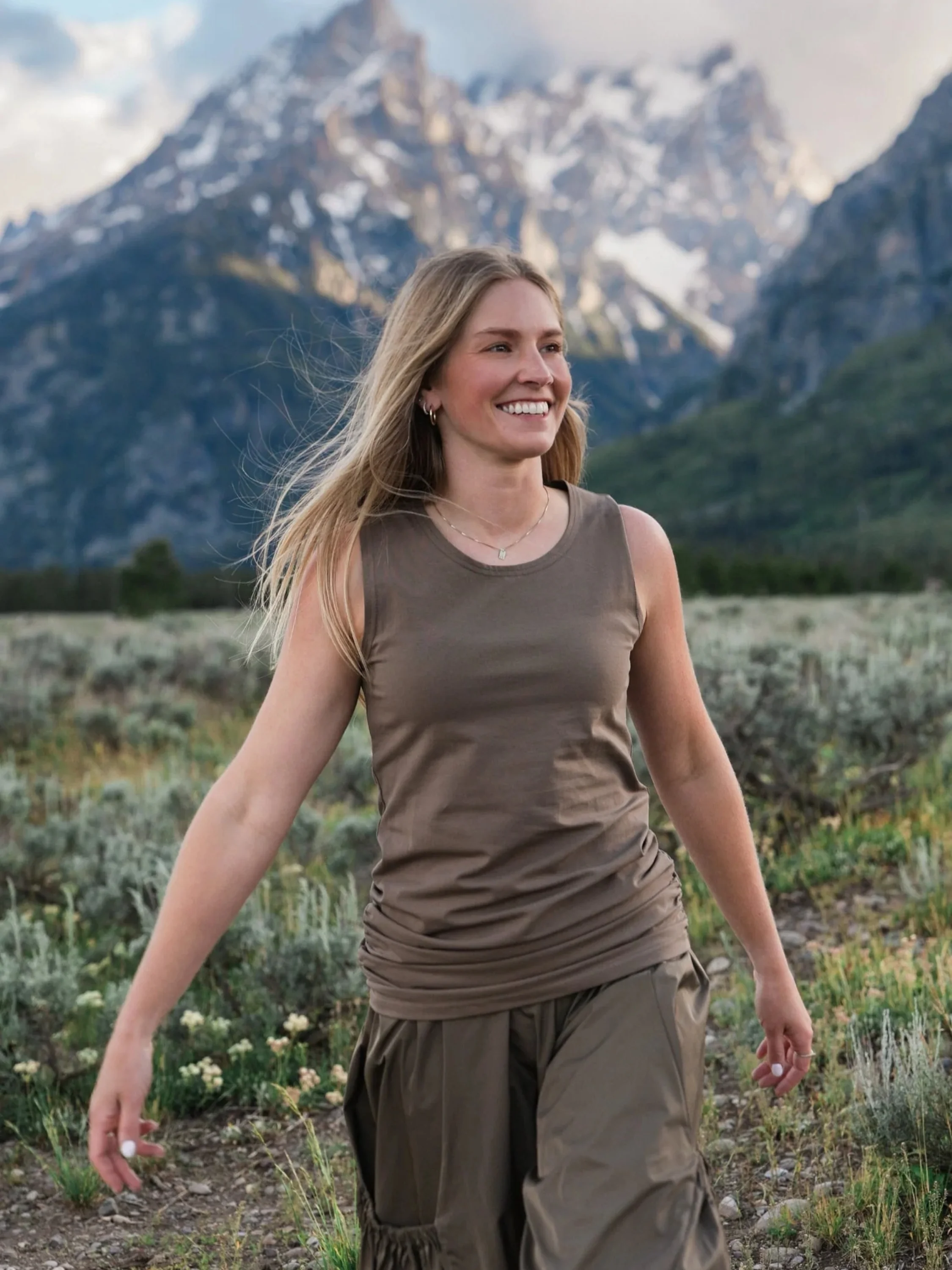 Ruched Tank in Turtle